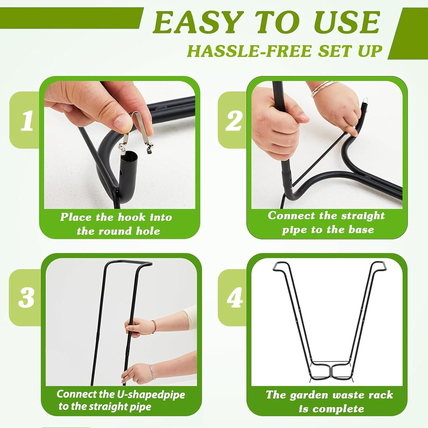 Garden Trash Bag Holder,Outdoor Trash Bag Holder Stand,Outdoor Metal Leaf Bag Holder Stand,Multifunctional Garbage Bag Holder,Outdoor Camping Garbage Bag Holder for Yard Home Weeding image number 3