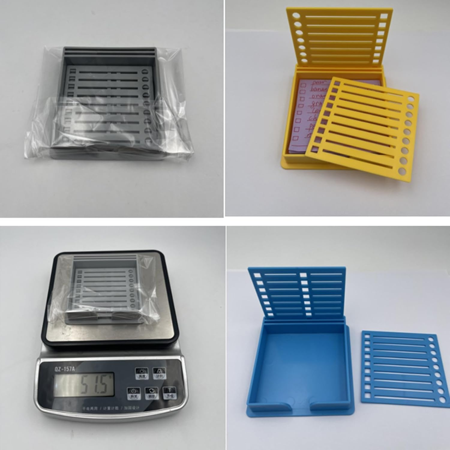 4Pieces Sticky Note Holder | Sticky Note Stencil | Note Dispenser | Double Insert Template Storage Box | Self-Adhesive Notes Pad | School Supplies Desk Accessories image number 1