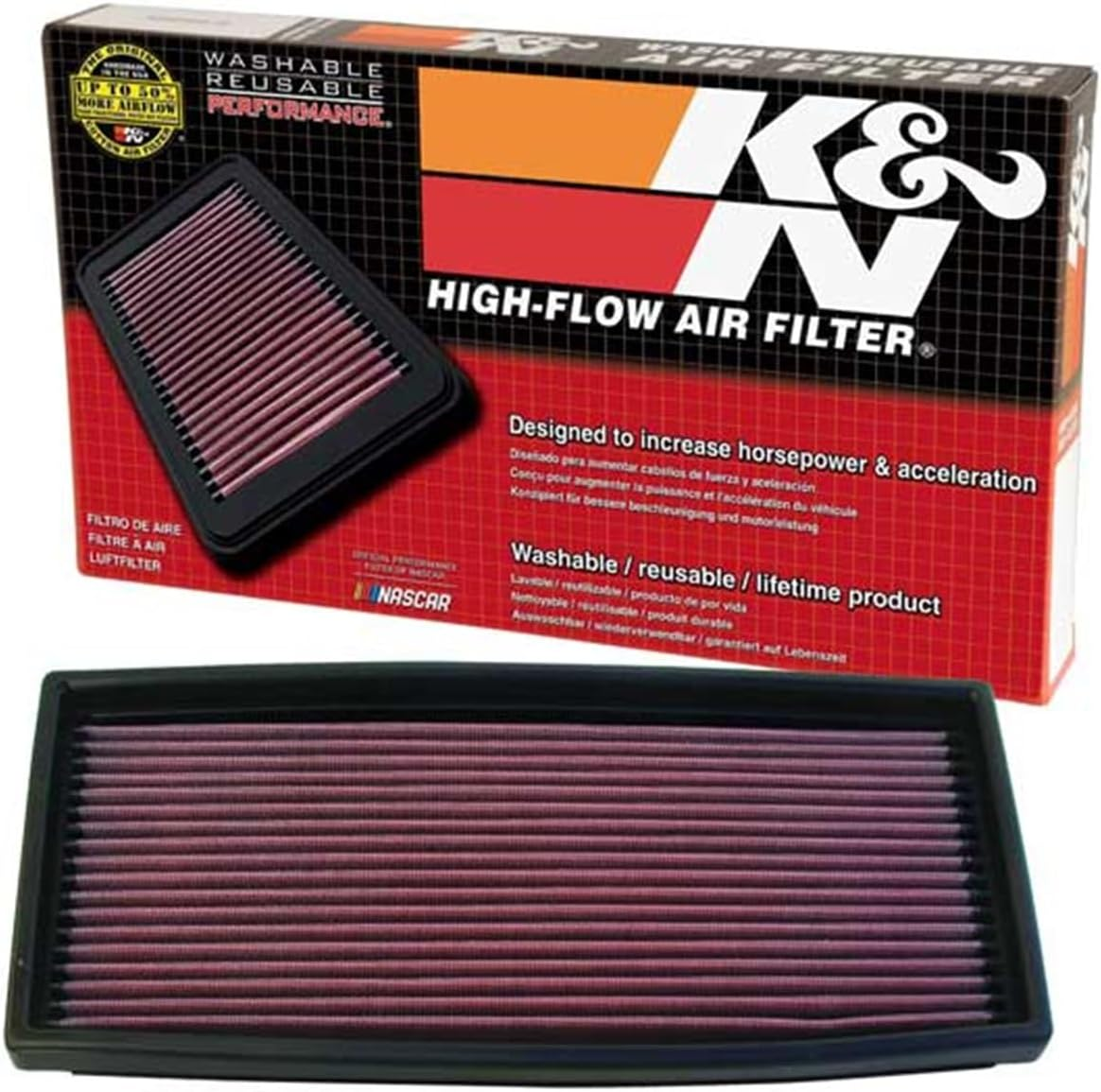 K&N 33-2023 Panel Air Filter for 1987-1997 Ford Models