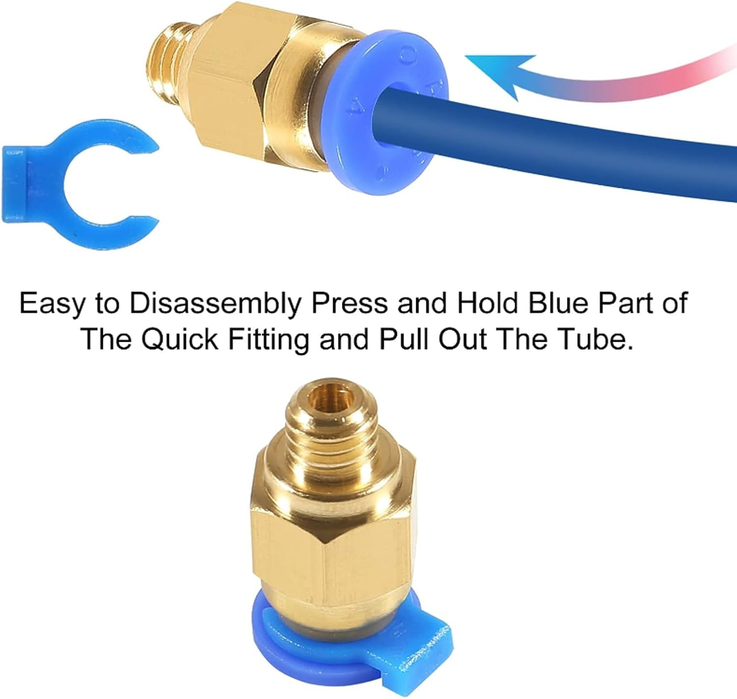 DIANN 10Pcs PC4-M10 Pneumatic Fitting Push in Quick Fitting Connector and 10Pcs PC4-M6 Pneumatic Fitting Push to Connect for 3D Printer image number 4