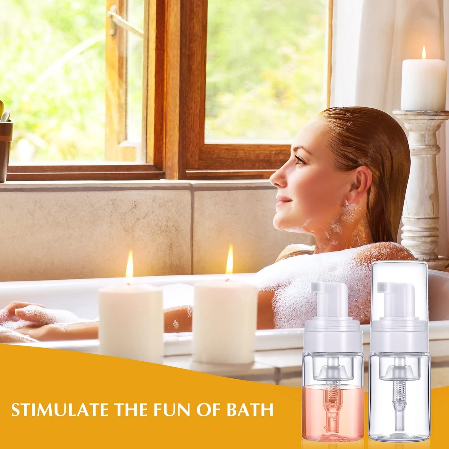 50 Pack Foam Pump 1Oz/30Ml Refillable Dispenser Travel Size Plastic Mini Bottle for Lash Shampoo, Cleaning, Cosmetics - Portable Clear Foaming Packaging, Transparent image number 2