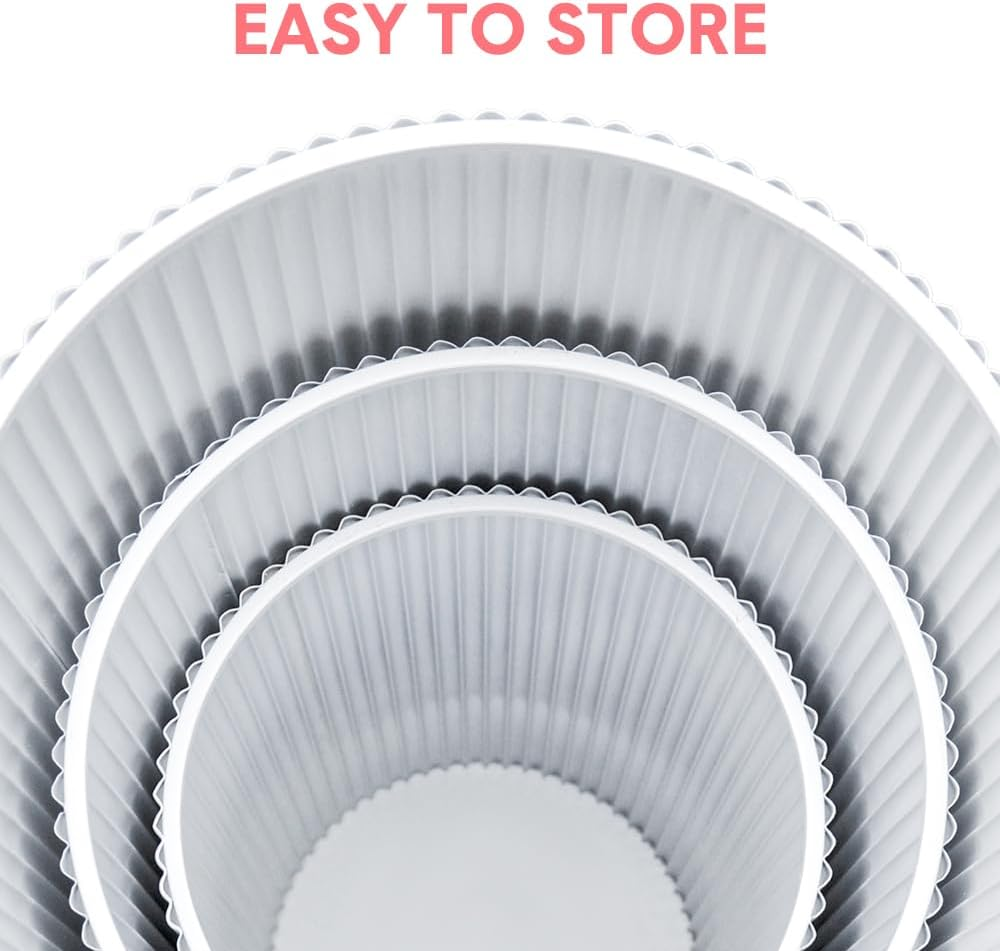 ALSTON 3PCS Wedding Plinth Metal Cylinder Pedestal Stand round Pillars Decoration Table for Party Birthday Wedding D&eacute;cor Cake Flower Display 60/75/90Cm White image number 2