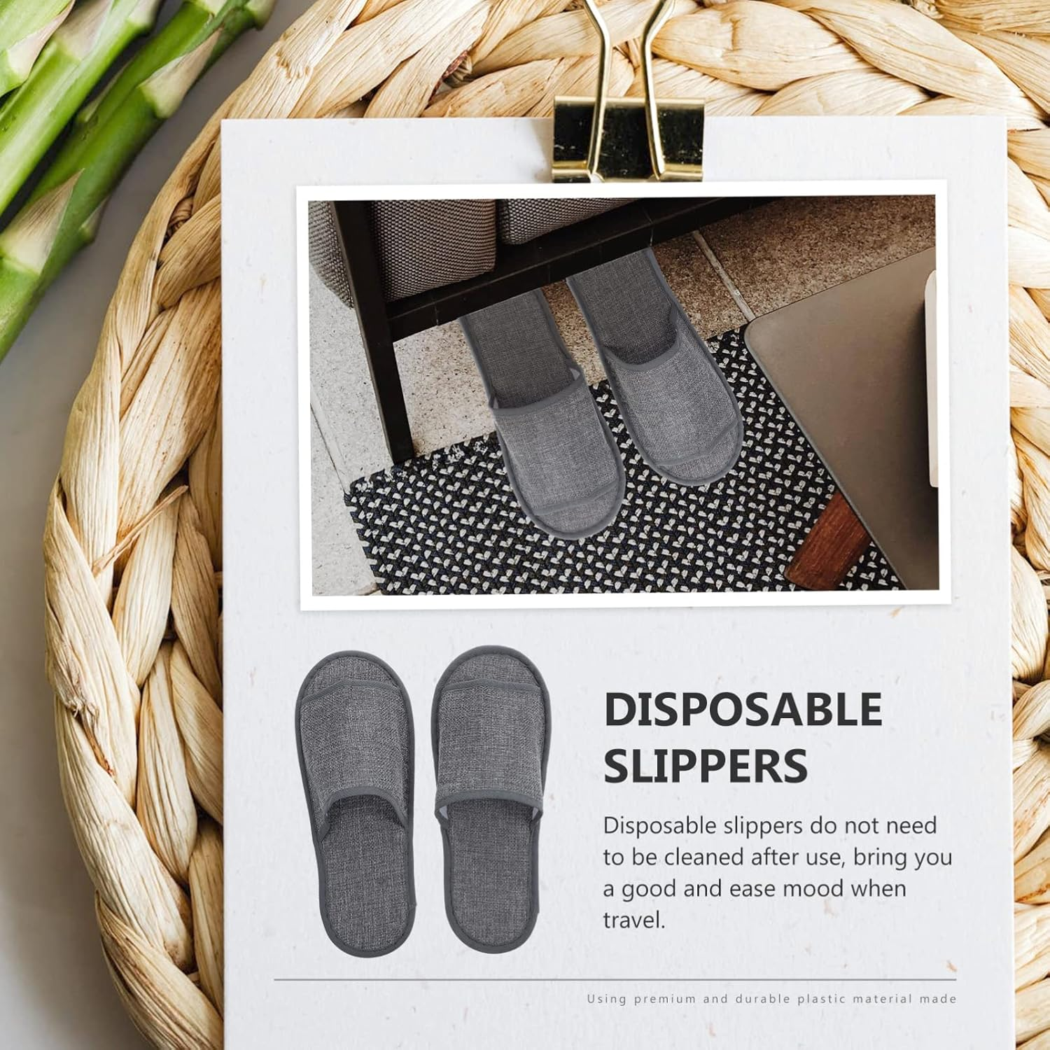 10Pairs Disposable Travel Slippers Slip Indoor Slippers Cotton for Guest Convenient Use at Home Hotel image number 5