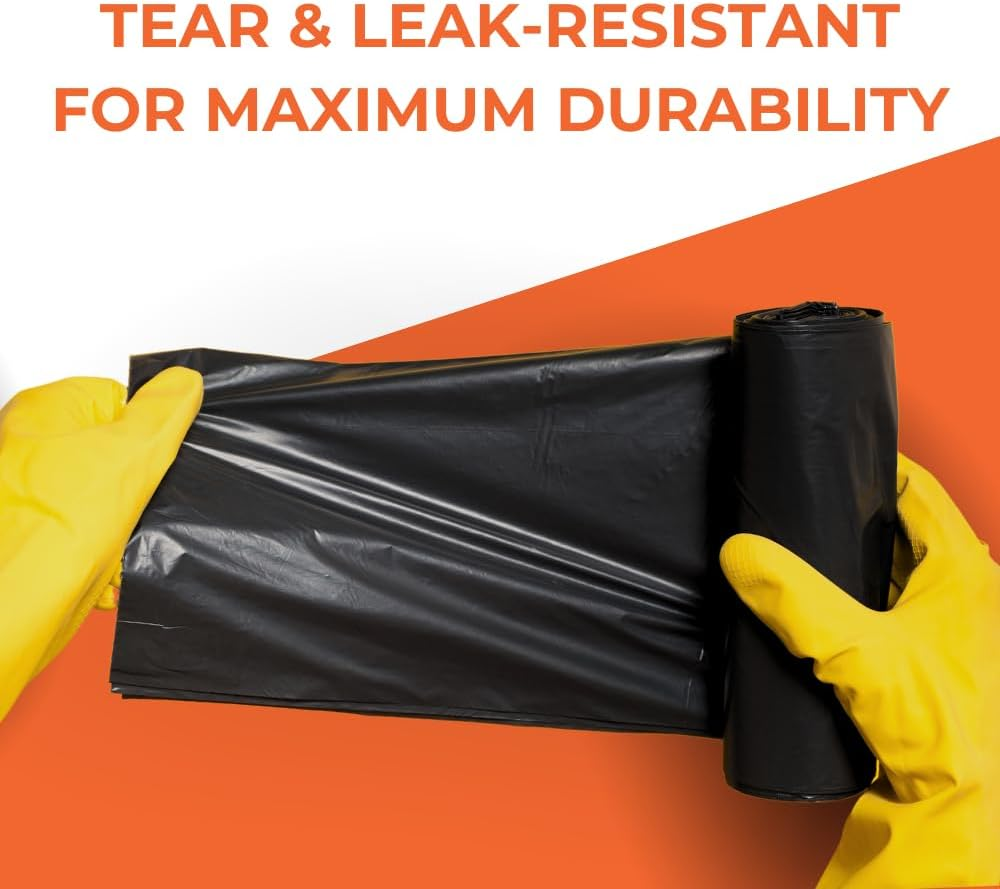 Pacific Bags Australia 120L Heavy Duty Black Bin Liners &ndash; Extra Large Garbage Bags for Home, Kitchen, and Outdoor Waste Disposal, 150 Bags per Carton (1 Carton) image number 2