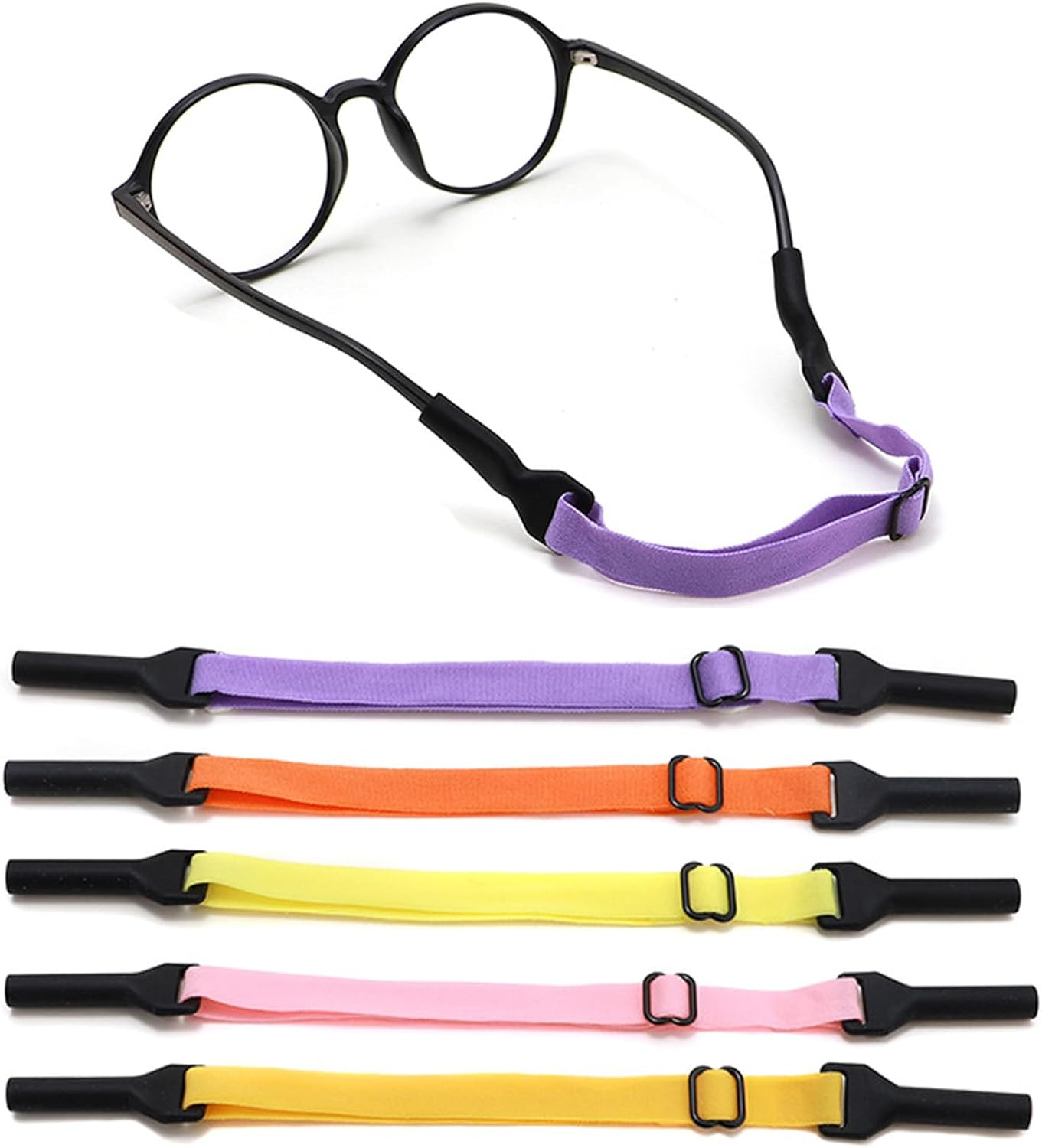 UPIONIC Adjustable Kids Glasses Strap, 5Pcs No Tail Spectacle Straps, Kid'S Eyewear Holder Strap for Boy and Girl - Multiple Colors 1 image number 2
