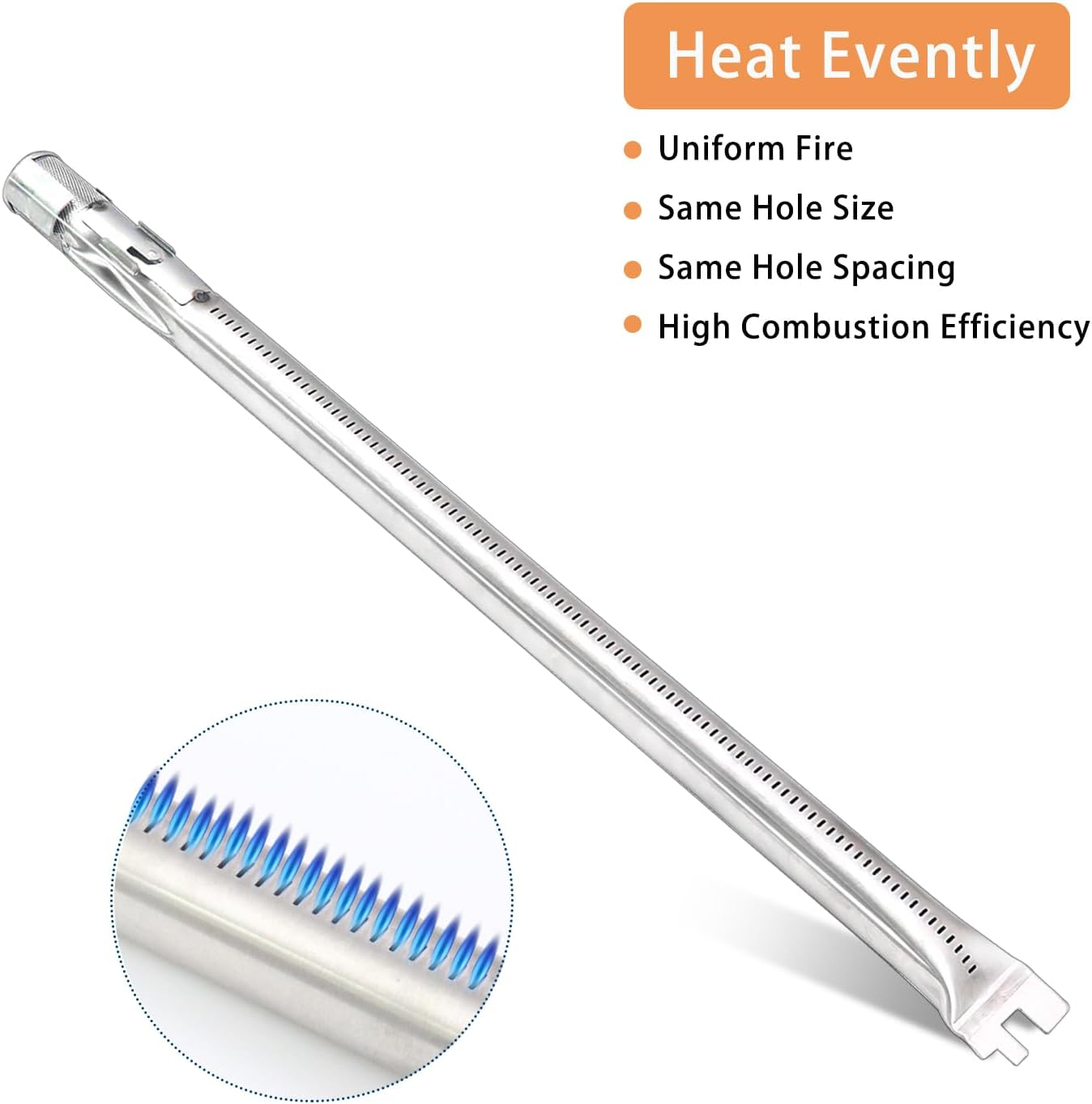 62752 19.5" Grill Burner for Weber Genesis 300 Series, Genesis E310 E320 E330 S310 S320 S330 EP310 EP320 EP330 Gas Grill with Front Control Knob, Stainless Steel Burner Tube, 4 Pack image number 3