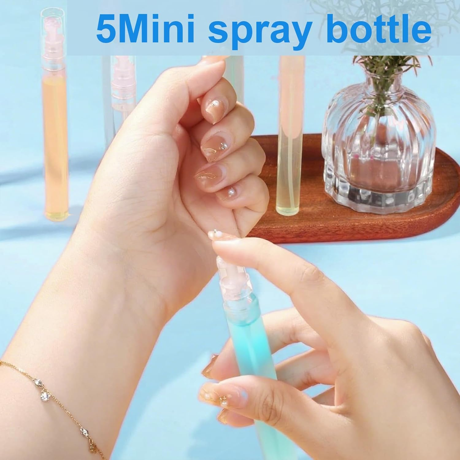 30PCS Refillable Glass Spray Bottles -5Ml Fine Mist Perfume Atomizer for Perfume, Travel, Cleaning - Leakproof & Durable Cosmetic Containers image number 4