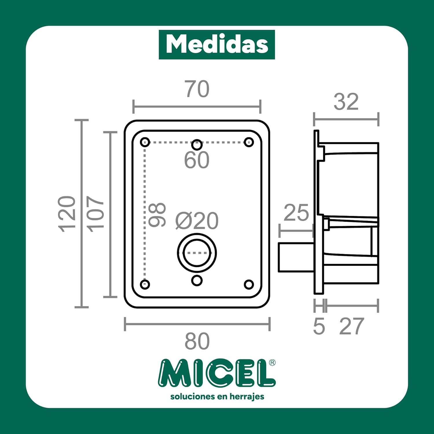 MICEL - 90094 - Built-In Venetian Blind Maximum Load 40 Kg Including Crank Handle Steel White Finish 160 X 80 X 130 Mm image number 2