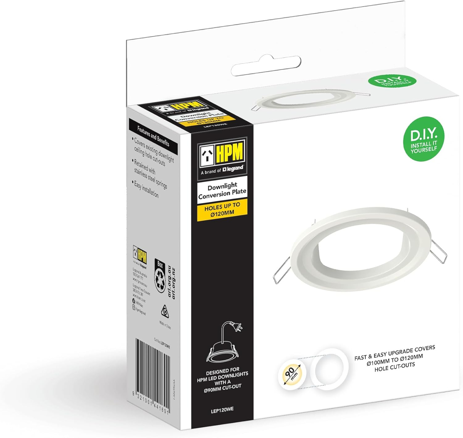 HPM Downlight Extension Plate for Hole Cut Out up to 120 Mm Diameter