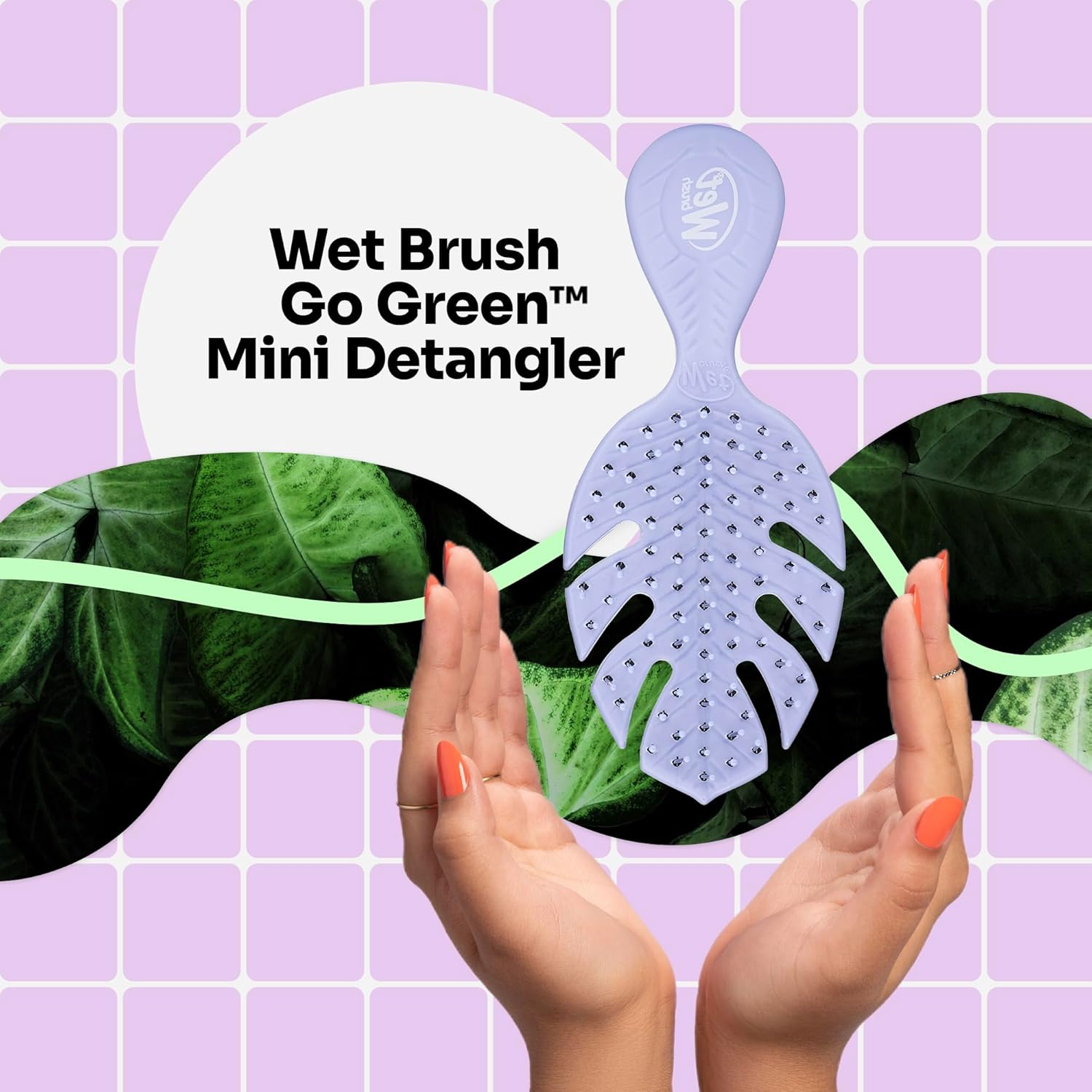 Wet Brush Go Green Mini Detangler Brush - Purple for Unisex - 1 Pc Hair Brush image number 3