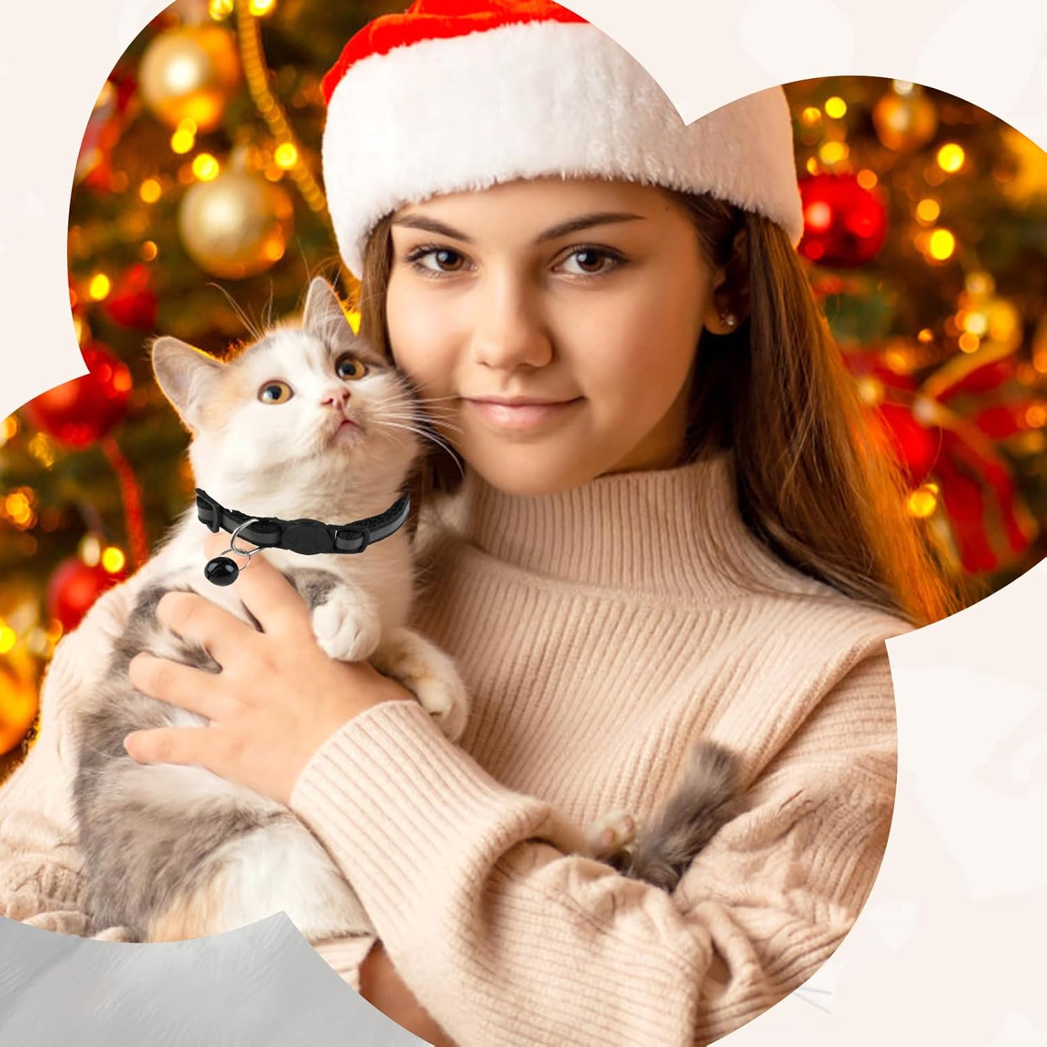 Pack of 3 Reflective Cat Collar with Safety Clasp and Bell, Cat Collar Release Click Buckle Set Adjustable Kitten Safety Collar Cat Collars, 19-32 Cm image number 1