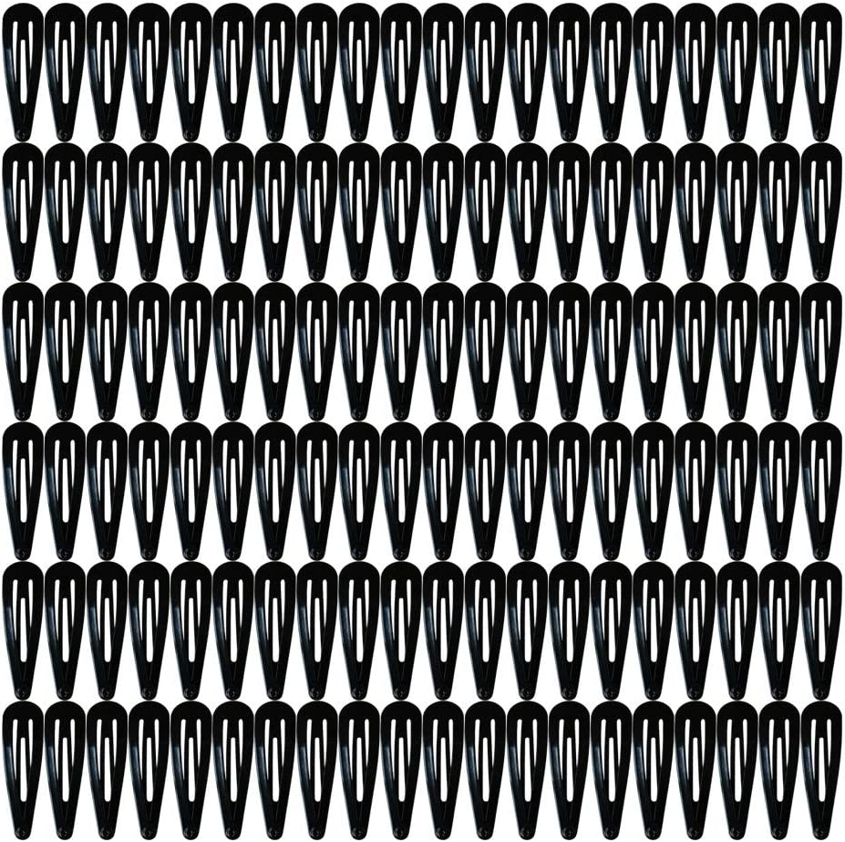 2 Inch Black Barrettes Women Metal Snap Hair Clips Accessories image number 3