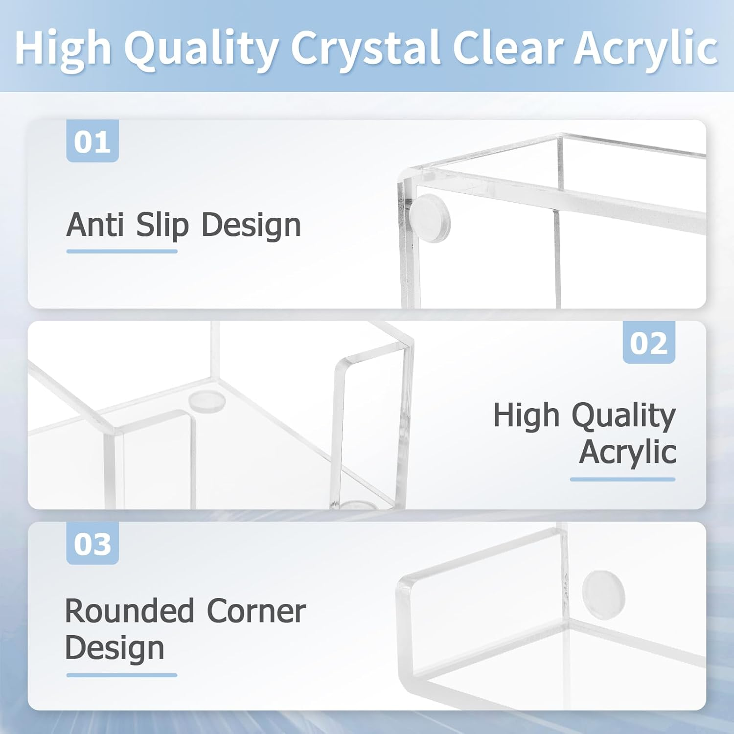 Acrylic Sticky Note Holder, 3 X 3 Crystal Clear Sticky Note Dispenser Acrylic Notepad Holder for School Home Office Desk Organization image number 2