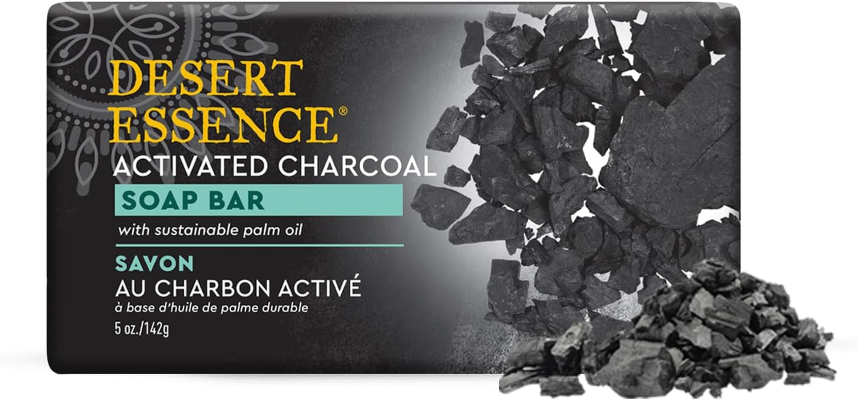 Desert Essence, Soap Bar, Activated Charcoal, 5 Oz (142 G) image number 4