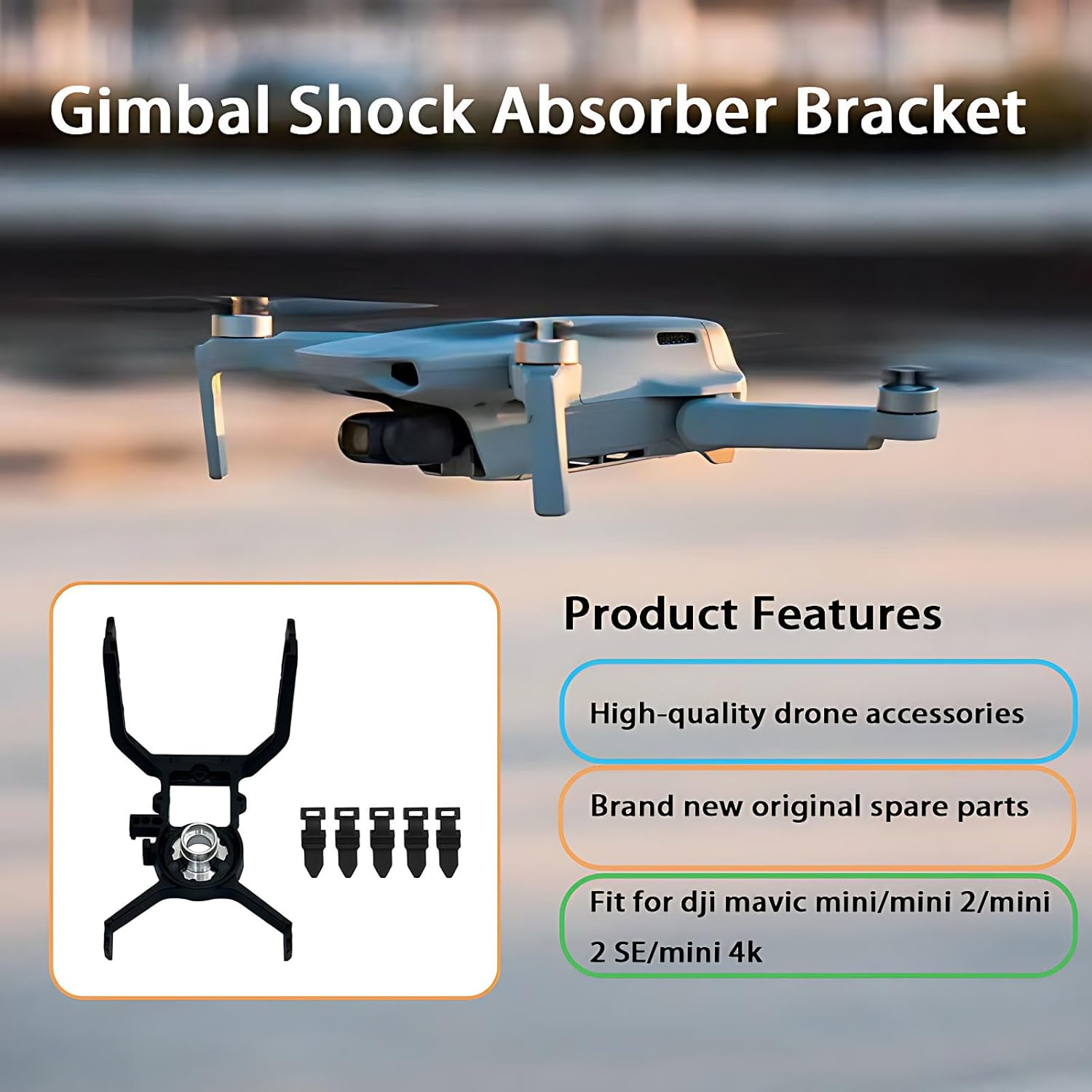ZWLLKJGS Replacement for DJI Mini 2 Gimbal Shock Absorber Mount + Shock Absorption Rubber Damper for DJI Mavic Mini 4K/SE/2 Shock Absorber Ball Gimbal Mounts Accessories Drone Parts image number 4