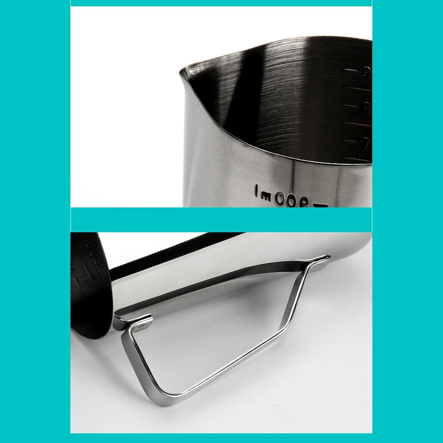 Fytstycale Milk Jug Pouring Jug Espresso Cup Warming Pot Coffee Pot Creamer Cup Milk Frothing Pitcher for Tea, 900Ml image number 2