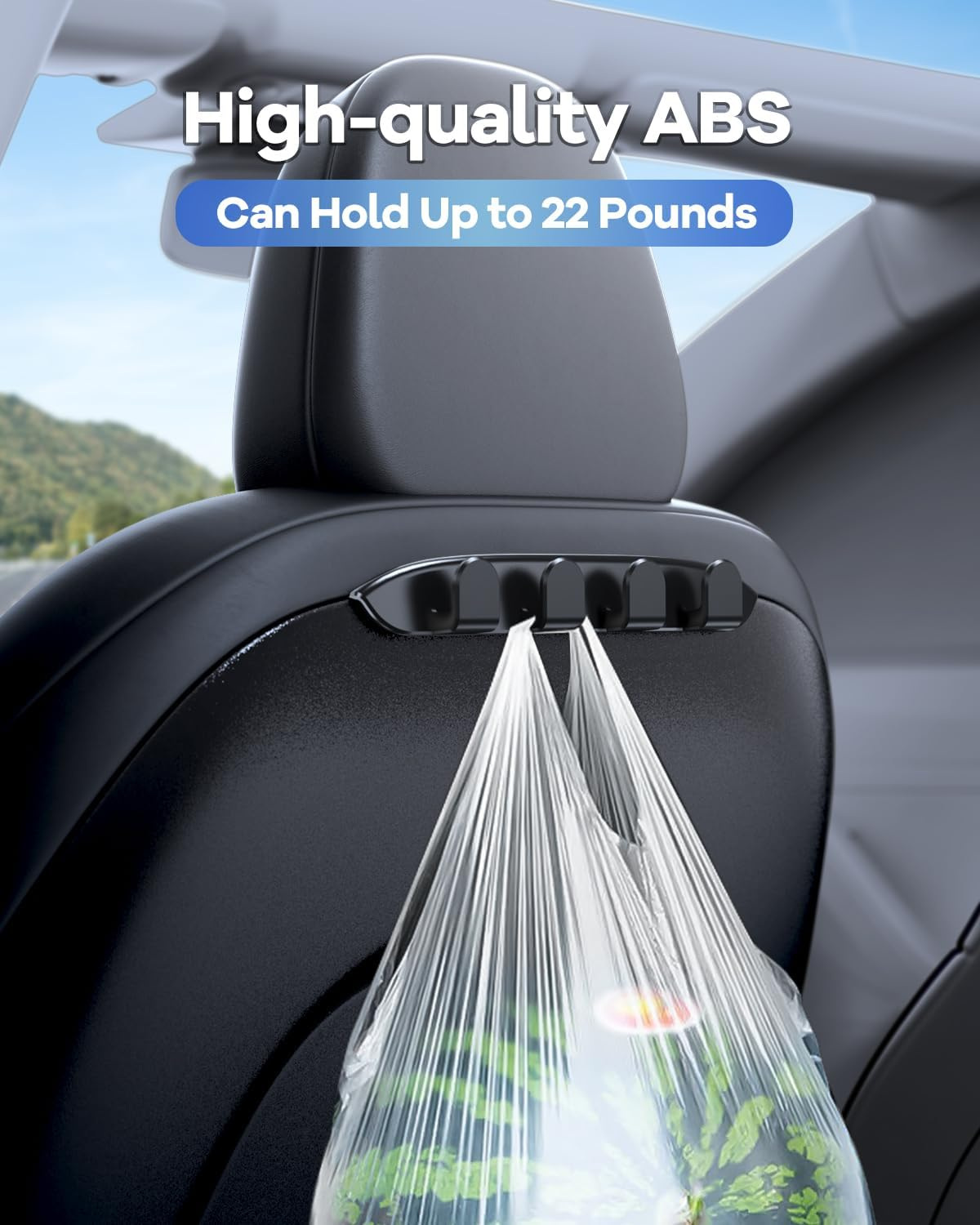 2 Pack Car Seat Hooks for Tesla Model Y(Juniper) Model 3(Highland) Accessories 2026 2025 2024 2023 2022 2021, Purse Hanger Automotive Seat Back Organizers for Bags, Handbag Backpack Grocery image number 3