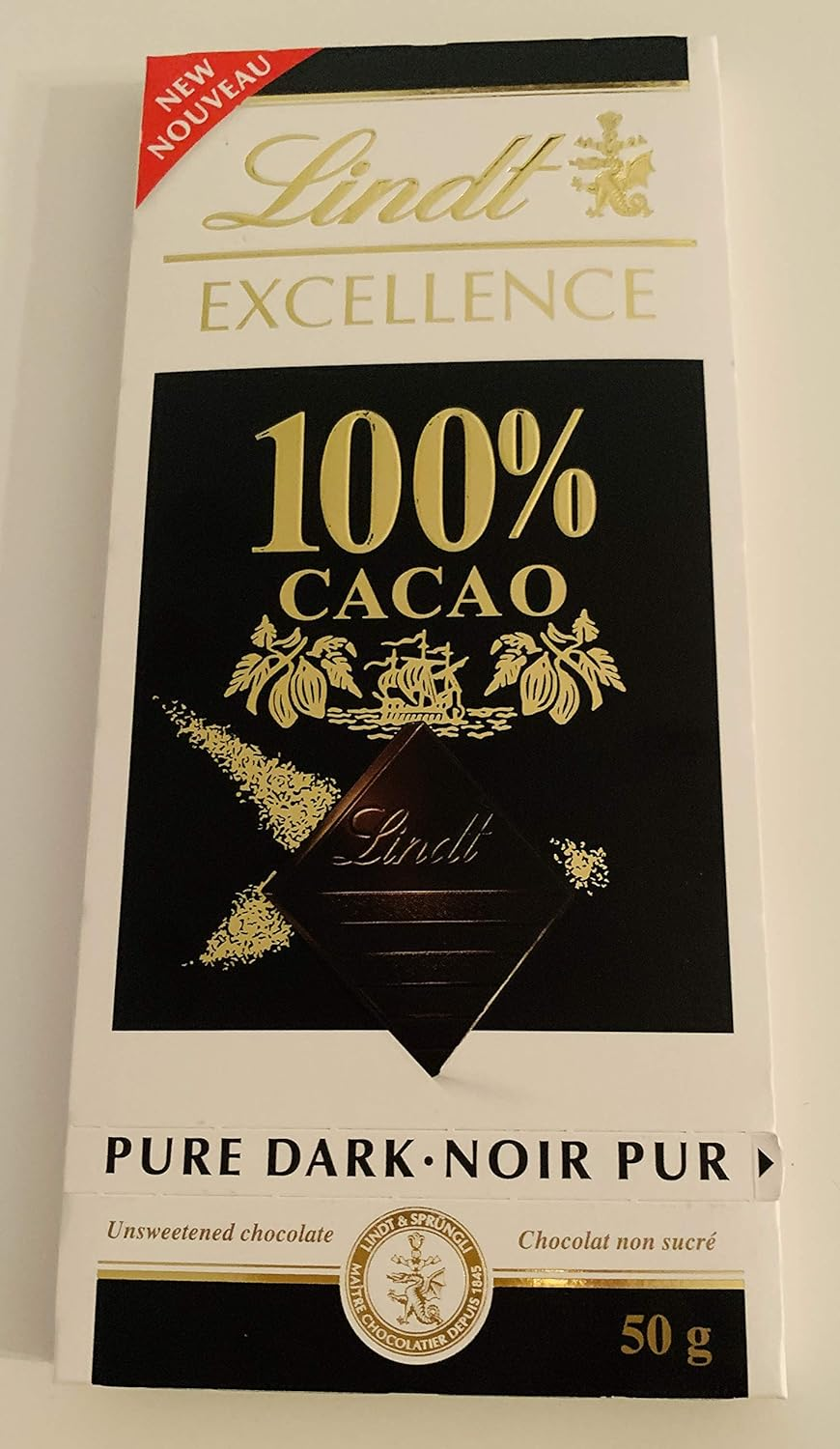 LINDT EXCELLENCE 100% CACAO PURE DARK CHOCOLATE50G image number 4