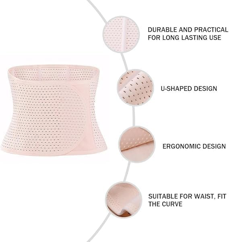 Womans Belts Breathable Adjustable Elastic Abdominal Binder Postnatal Belly Waist Slim Shaper Support Girdle Belt Postnatal for Women Postpartum Latex Corset (Skin Colour, One Size) image number 2