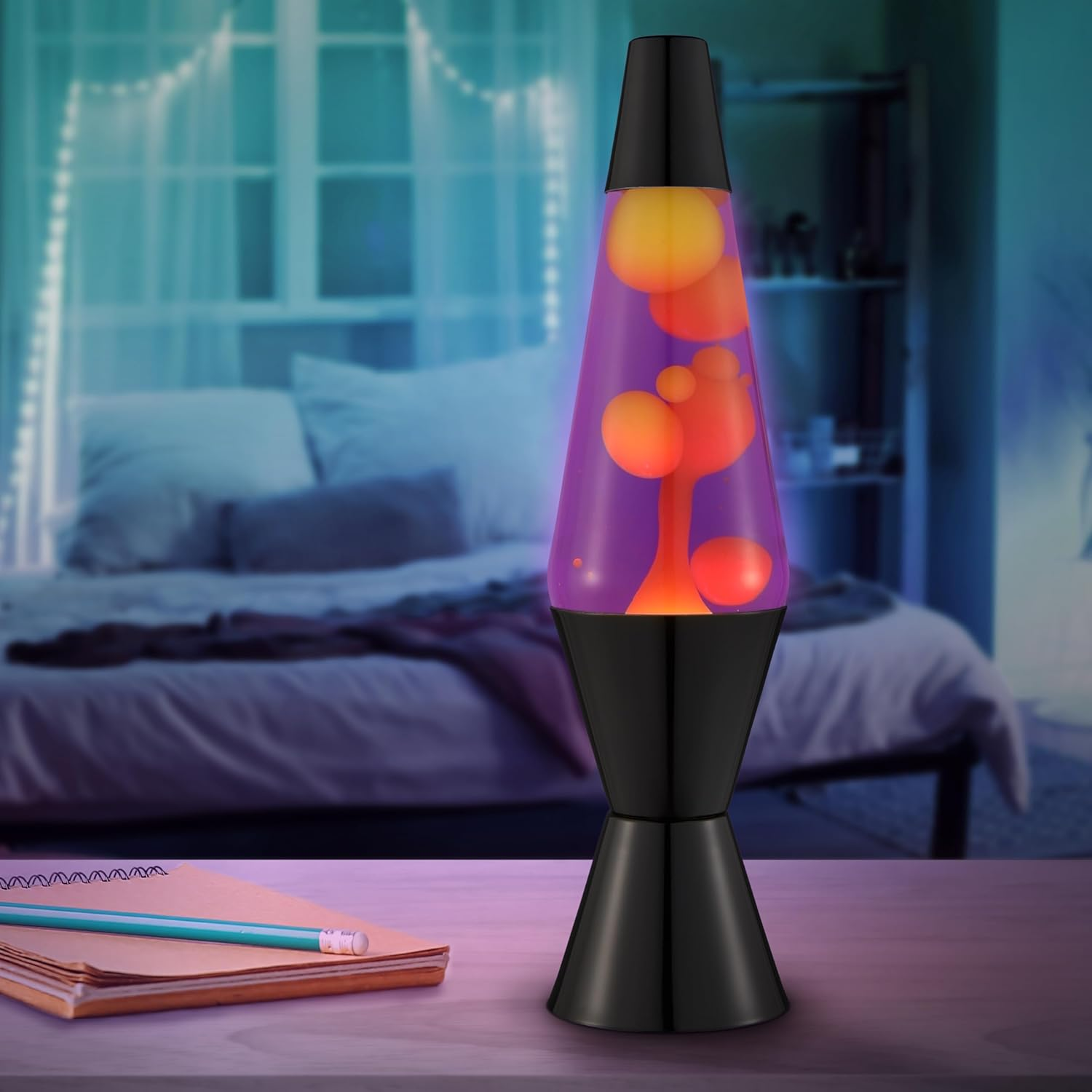 Lava&reg; - Lava Lamp 2323, Yellow Wax, Purple Liquid, Black Base and Cap, Original Lava&reg; Brand 14.5 Inch Motion Lamp image number 4