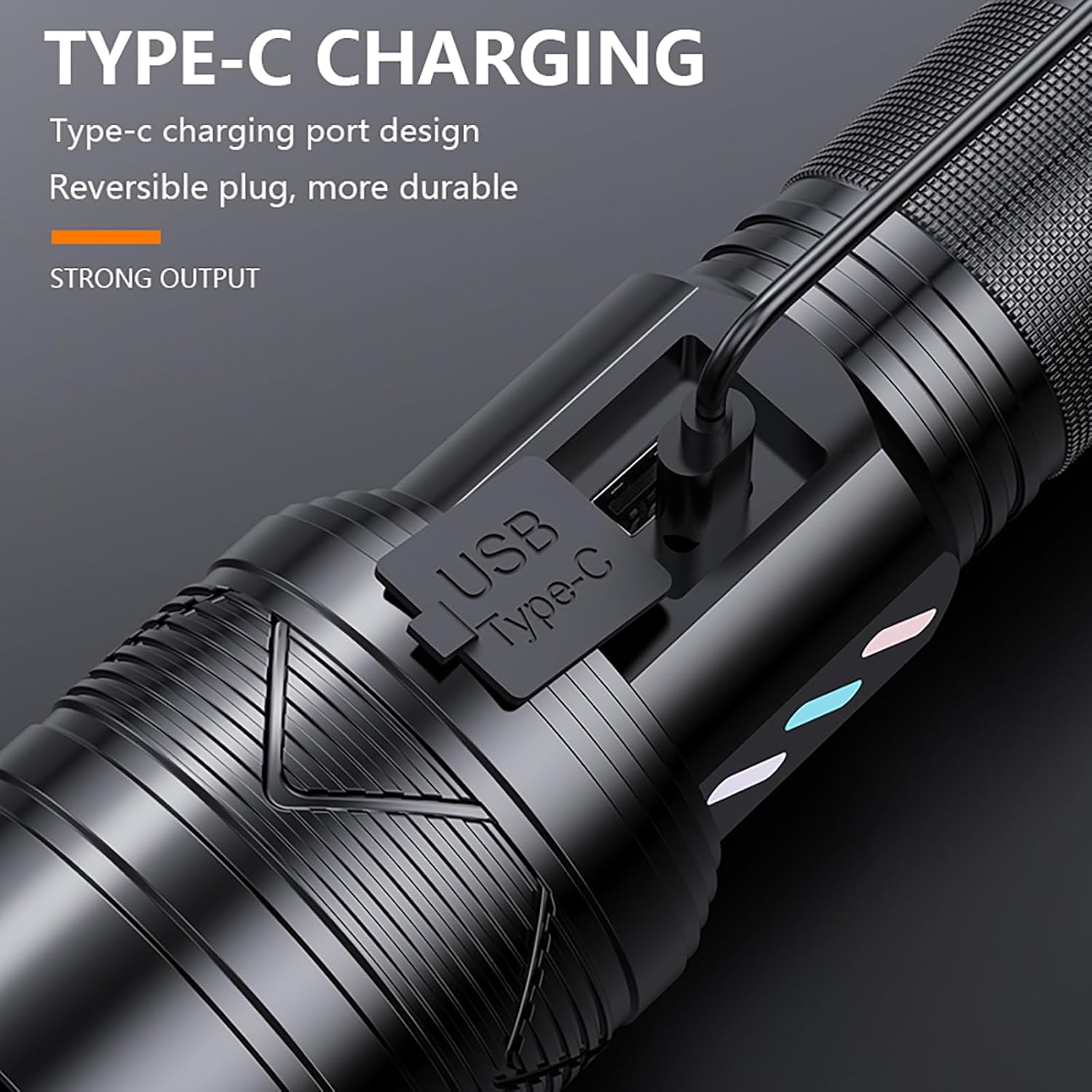 Torch, Tesansi Flashlight LED Torch Fast Charging 18000 Lumen Handheld Torch, Long Range 5000Ft, 5 Lighting Modes IPX7 Waterproof Torches Zoomable Long Shot Flash Light for Emergency Security Camping image number 3