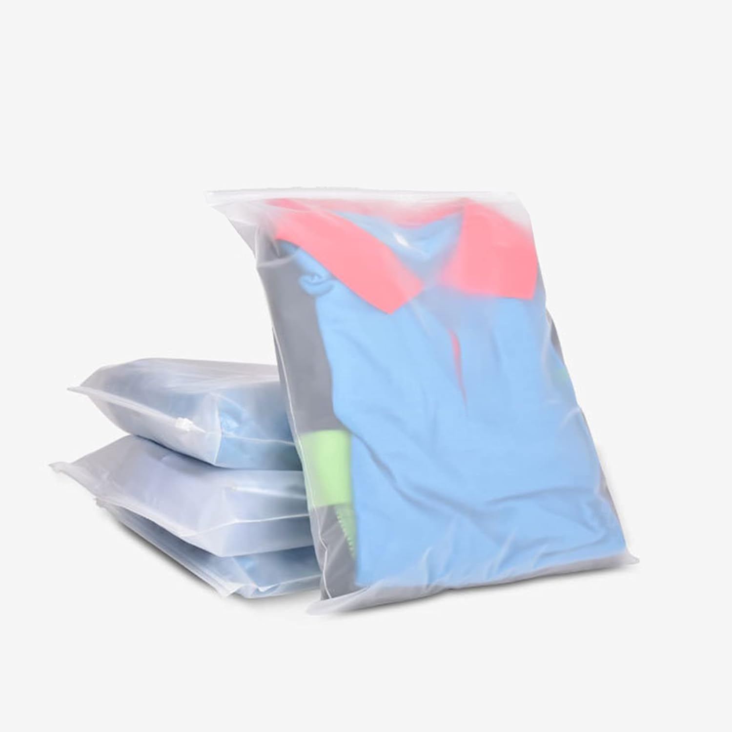50Pcs Packaging Bags Frosted Bag Zipper Plastic Bag Poly Bags Resealable Slider Closure Storage Bag Pouch for T Shirts Clothes Make up Shipping Organizer QIUNI image number 6