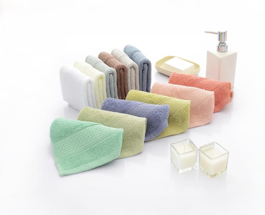 LINKPEACE 6 Pcs Cotton Washcloths for Face and Body - Soft and Comfortable, High Absorbency, Durable Construction - Ideal for Facial Cleaning and Showering, Suitable for All Ages Face Towels Sets image number 5