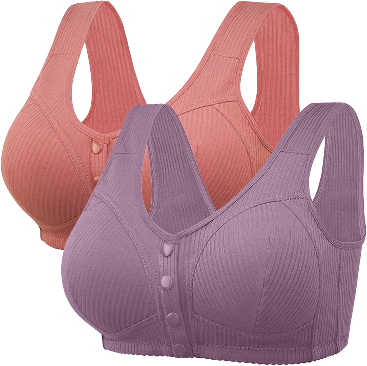 Dress Cici Full Coverage Nursing Bra for Maternity Moms - Wire Free Cotton Breastfeeding Comfort, 2 Pack