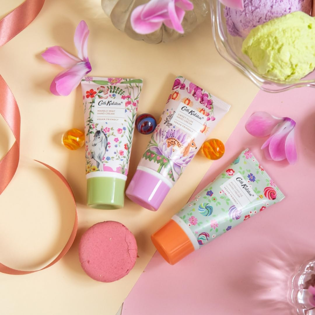 Cath Kidston Hand Cream Trio 3 X 30 Ml, Scented and Infused with Essential Oils, Shea Butter, Pocket and Travel Size and Vegan and Cruelty Free, Beauty Gift for Her, Carnival Parade Collection image number 4
