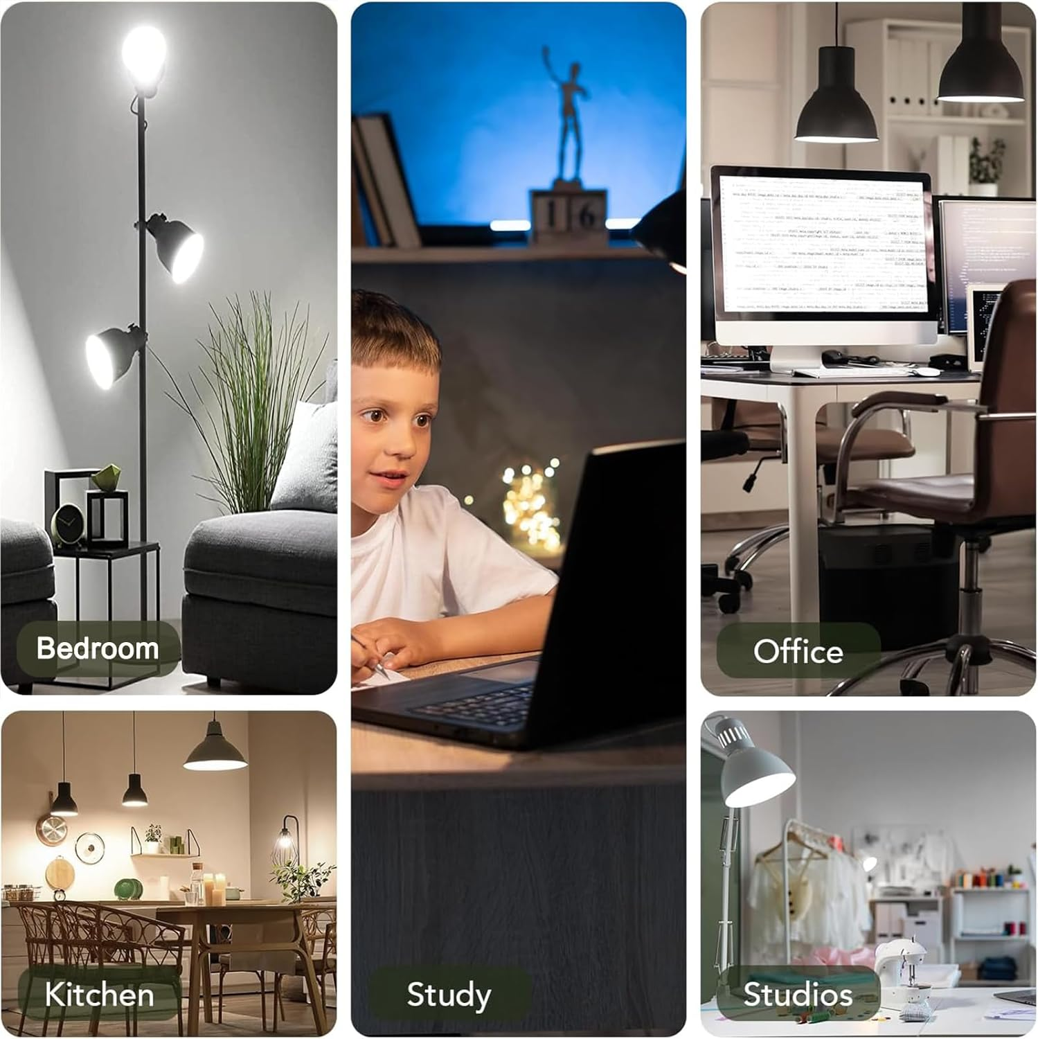 E27 LED Corn Bulb 12 W Light Bulb Cool White 6000 K 1450 LM Replaces Bulbs 100 W, Edison Screw Lamps Candle Light Corn Cob Energy Saving Bulb Bulbs Not Dimmable - Pack of 4 - E27 6000 K image number 2