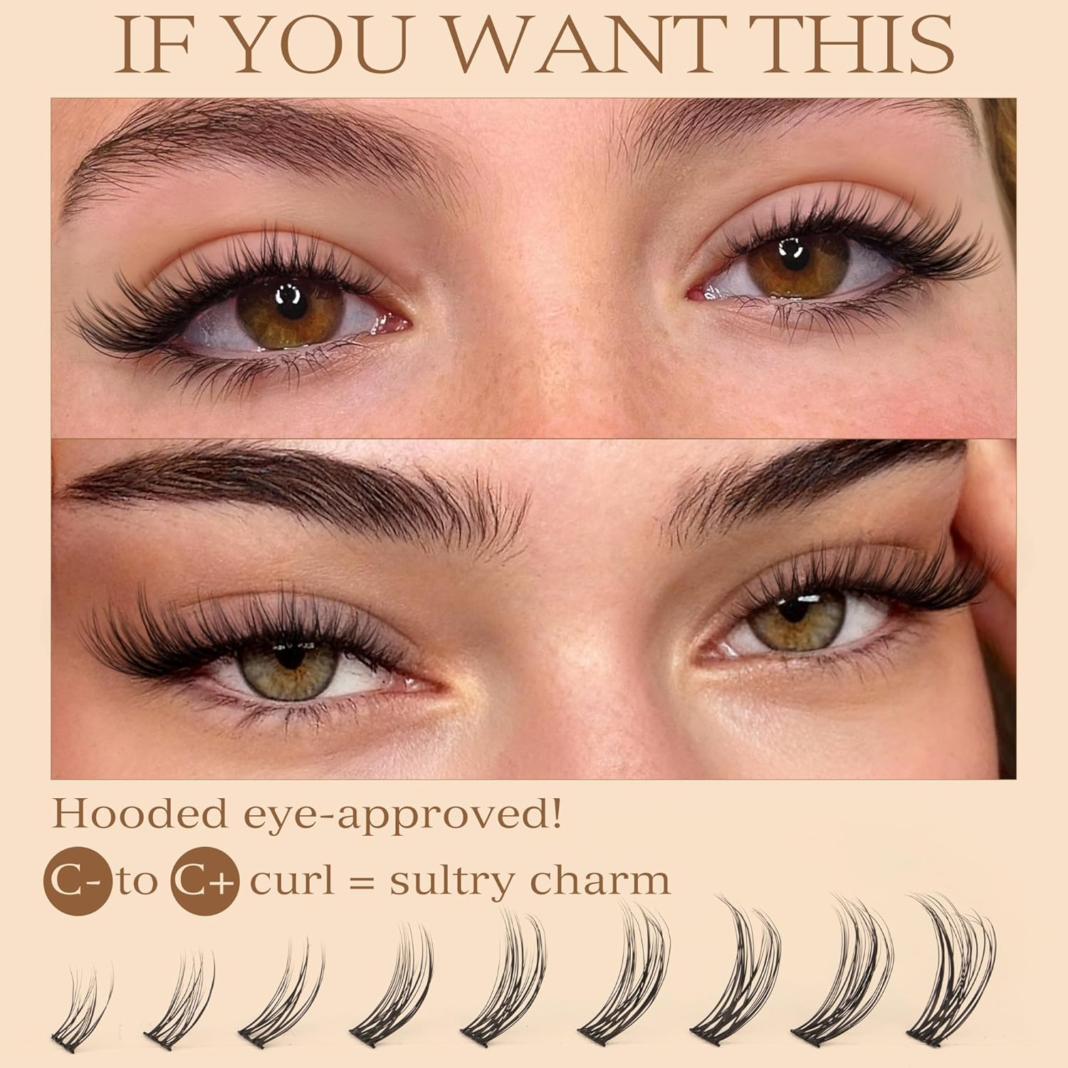 TOOCHUNAG Natural Lash Clusters 180Pcs Individual Eyelashes Wispy Cluster Lashes 7-15Mm C Curl Eyelash Clusters Left&Right DIY Individual Lashes Extension image number 2