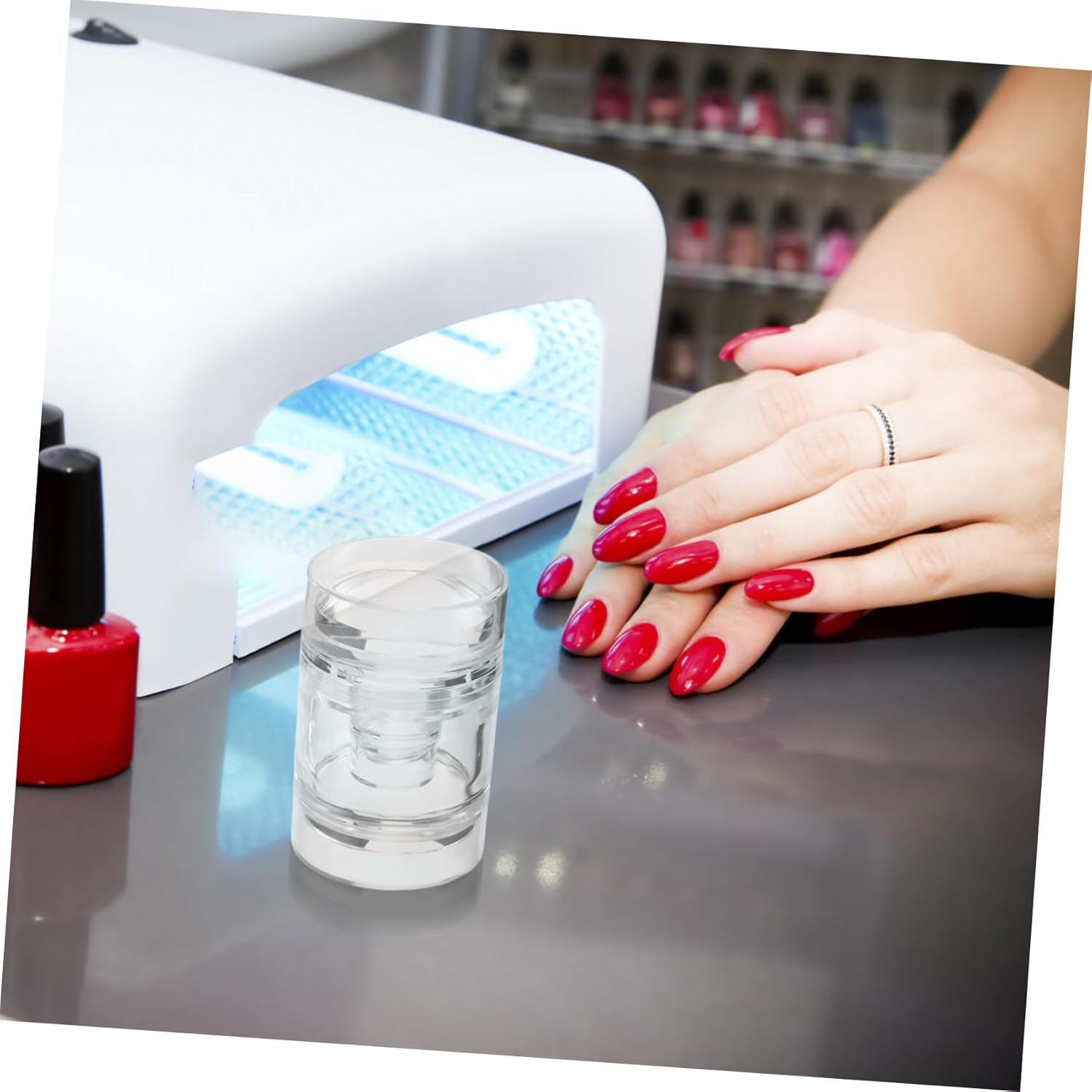 2Pcs Silicone Nail Stamping Kit Nail Printing Tools Soft Jelly Stamper for French Tip Manicure for Home Salon Use image number 4