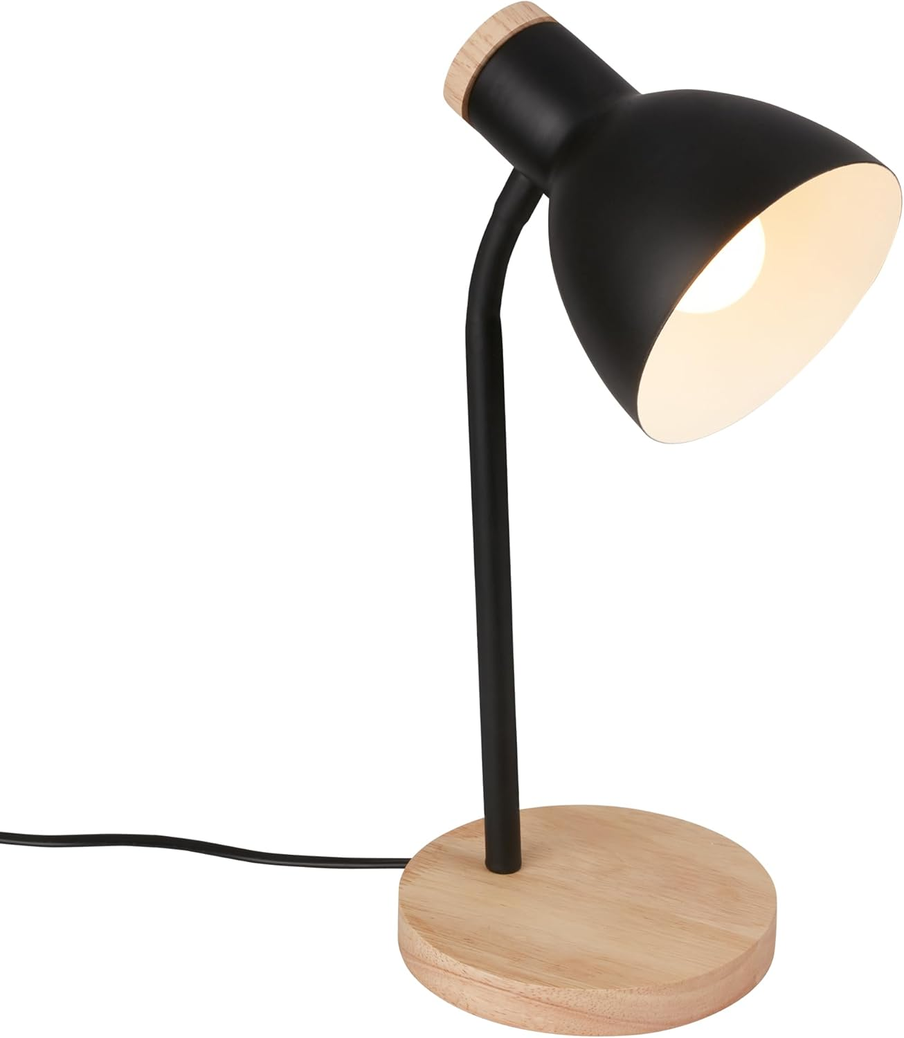 BRILONER - Bedside Lamp with Cable Switch, Rotatable, E14, Max. 10W, Table Lamp, Desk Lamp, Desk Lamp, Reading Lamp, Reading Lamp, 14 X 38 Cm, Black Wood image number 6