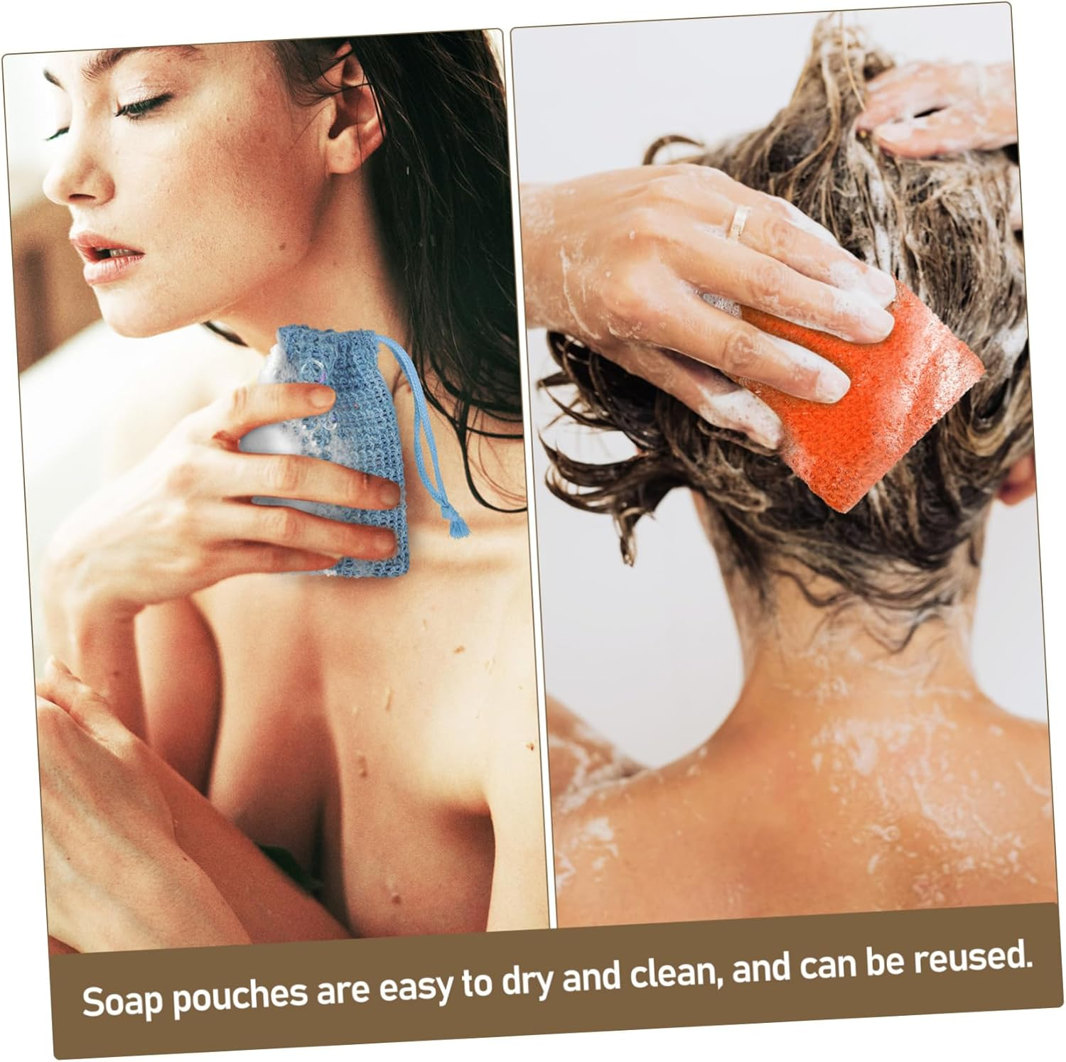 Anneome 10 Pack Soap Bags Cotton Linen Exfoliating Mesh Pouches for Shower Soap Bars Holder Easy Clean image number 3