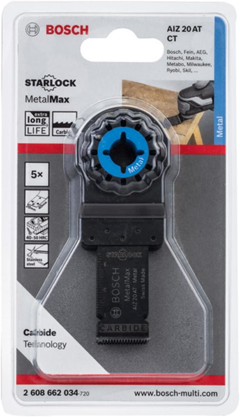 Bosch AIZ20ATN/5 Blade for Cut & Sew, Multi-Tool, 0.8 Inches (20 Mm), Starlock, Set of 5 image number 1