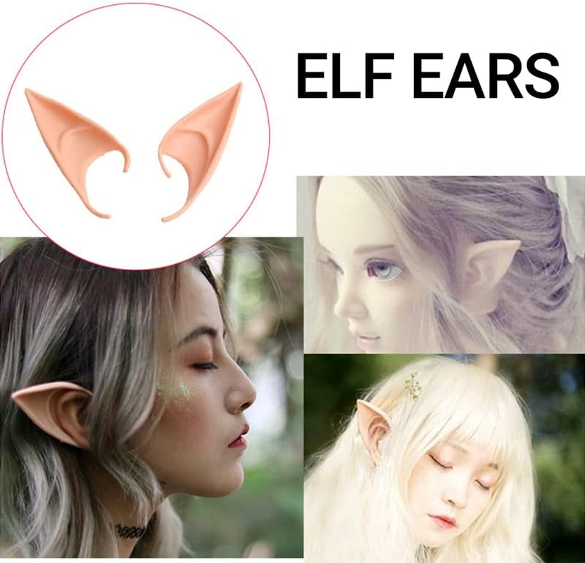 AIMALL Premium Elf Ears Costume Accessory - Authentic Rubber Elven Pixie Ears for Halloween, Cosplay, and Themed Parties - Fairy, Hobbit, and Demon Styles image number 5