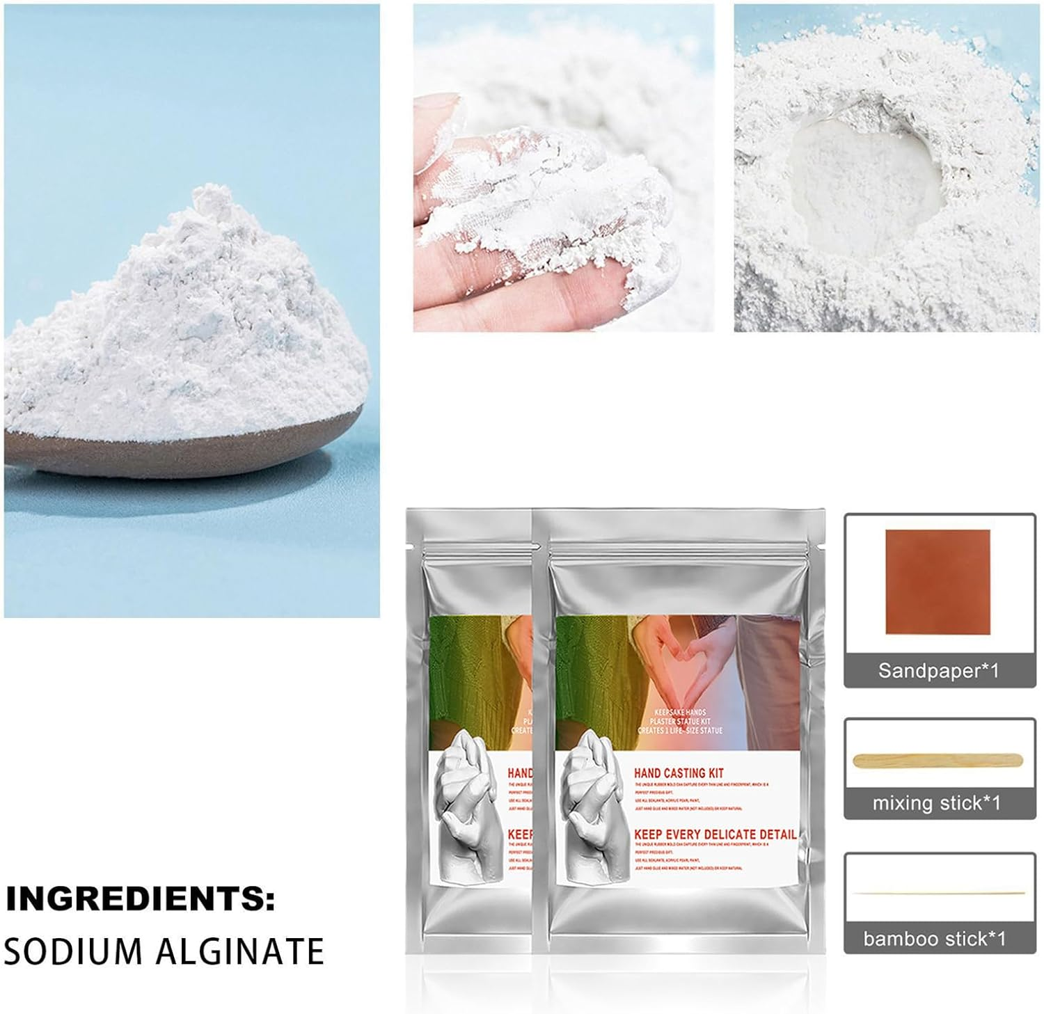 Hand Casting Mold Powder ? Premium Hand Moulding Kit Refill for Couples, Families, Kids | Hand Sculpture Making for Keepsake, Art Craft, Gift, Home Decoration