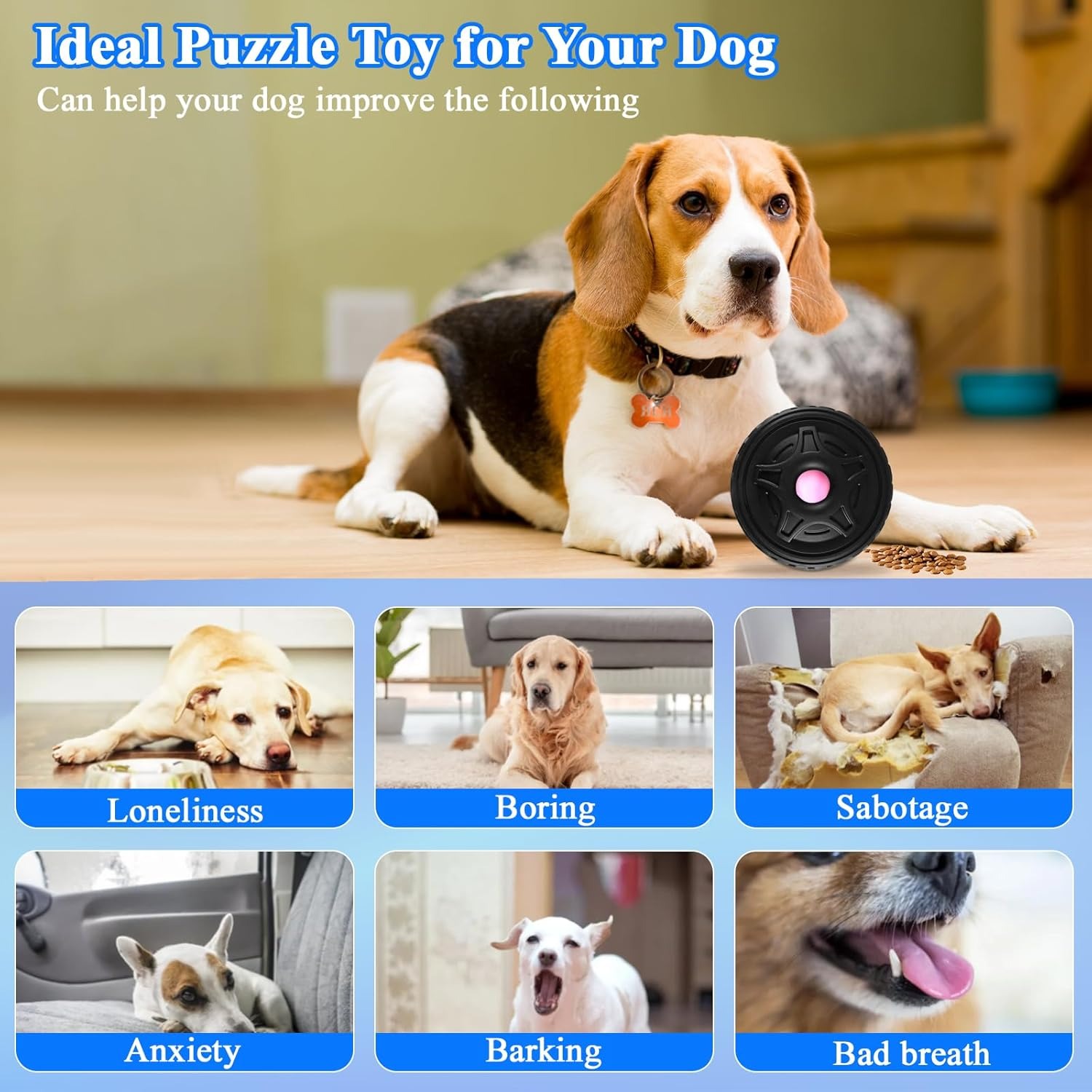 LUPAPA 5-In-1 Dog Entertainment Toy, Frozen Treat Toy for Dog, Treats Distribution Puzzle Tire Dog Toys to Keep Dogs Busy, Dog Chew Toys for Aggressive Chewers, Natural Rubber Durable and Safe - Red image number 6