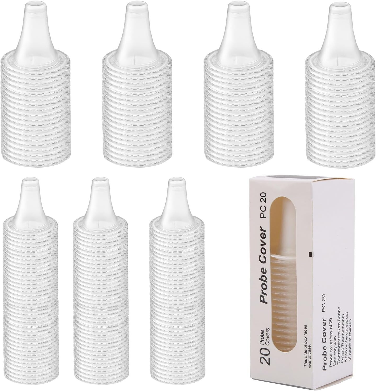 200 Pack Ear Thermometer Probe Covers Compatible with Braun Thermoscan, Refill Caps Replacement Lens Filter Protector for All Braun Thermometer Models, Protective Thermometer Cover, BPA & Latex Free