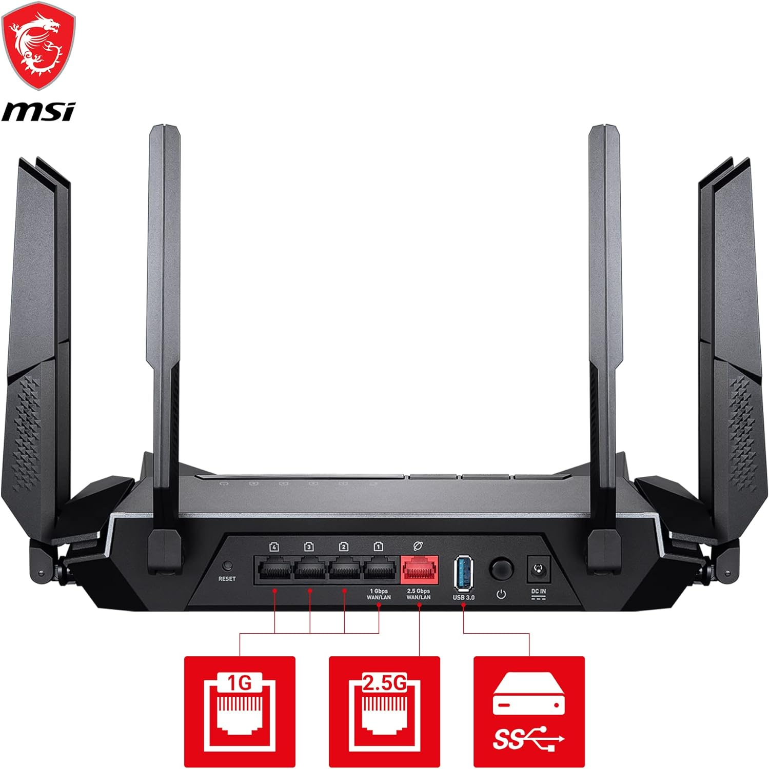 MSI Radix AX6600 Wifi 6 Tri-Band Gaming Router image number 4