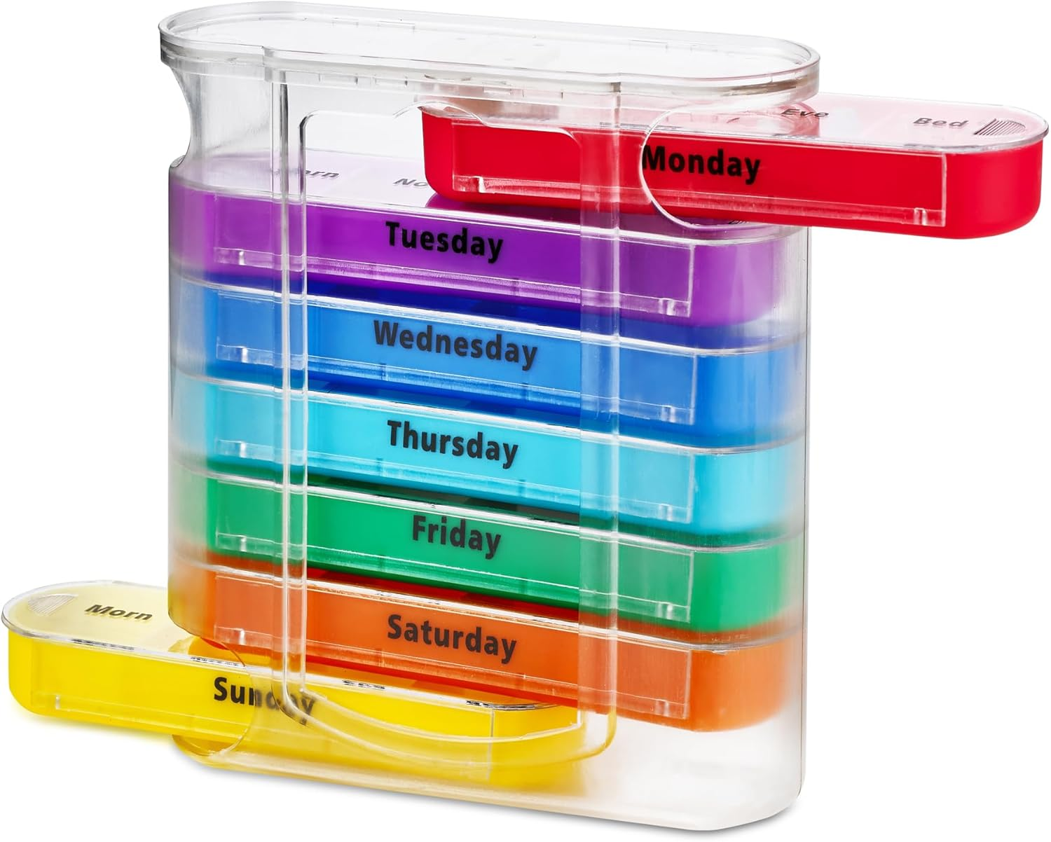 Weekly Pill Organizer, Four Times-A-Day, 1 Dispenser with Stackable AM/PM Compartments image number 4