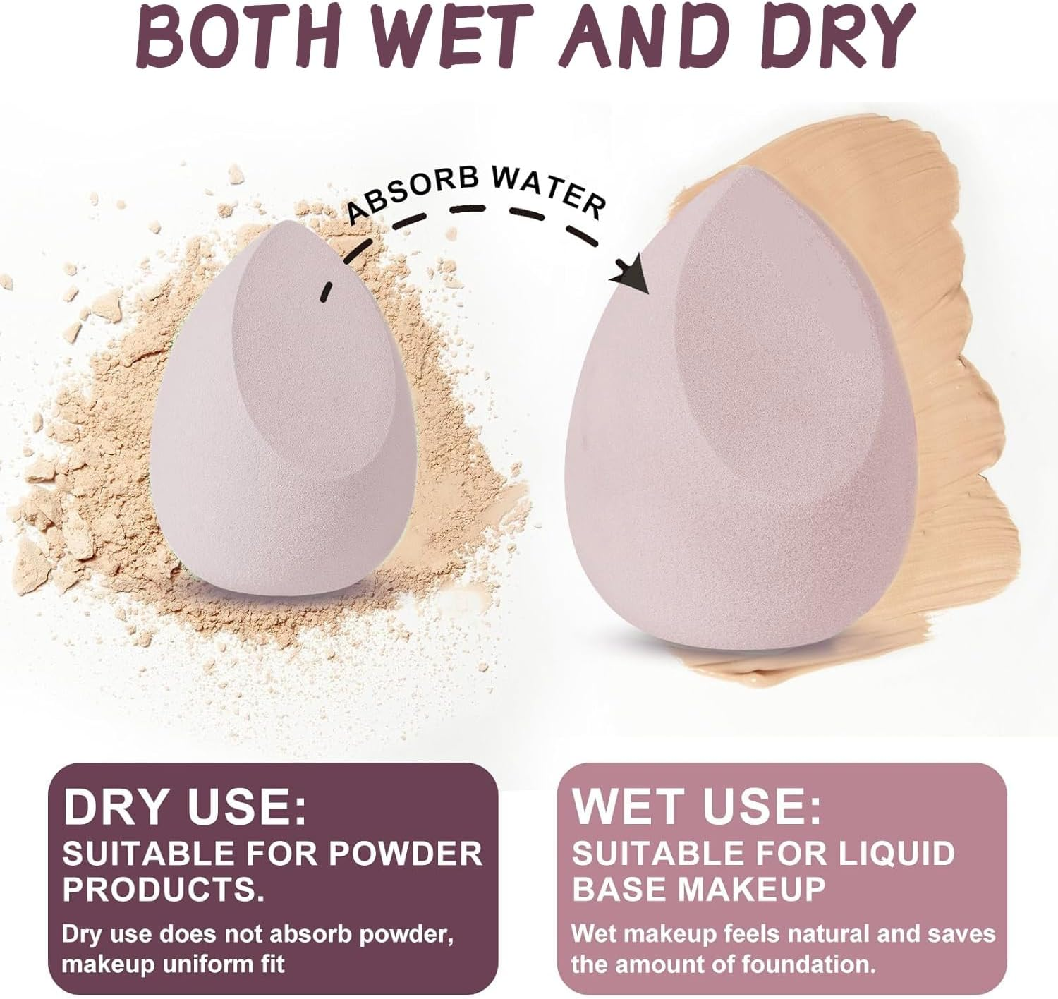 8 Pcs Makeup Sponges Blender Set,Light Pink Color Scheme (4 Shapes) image number 4