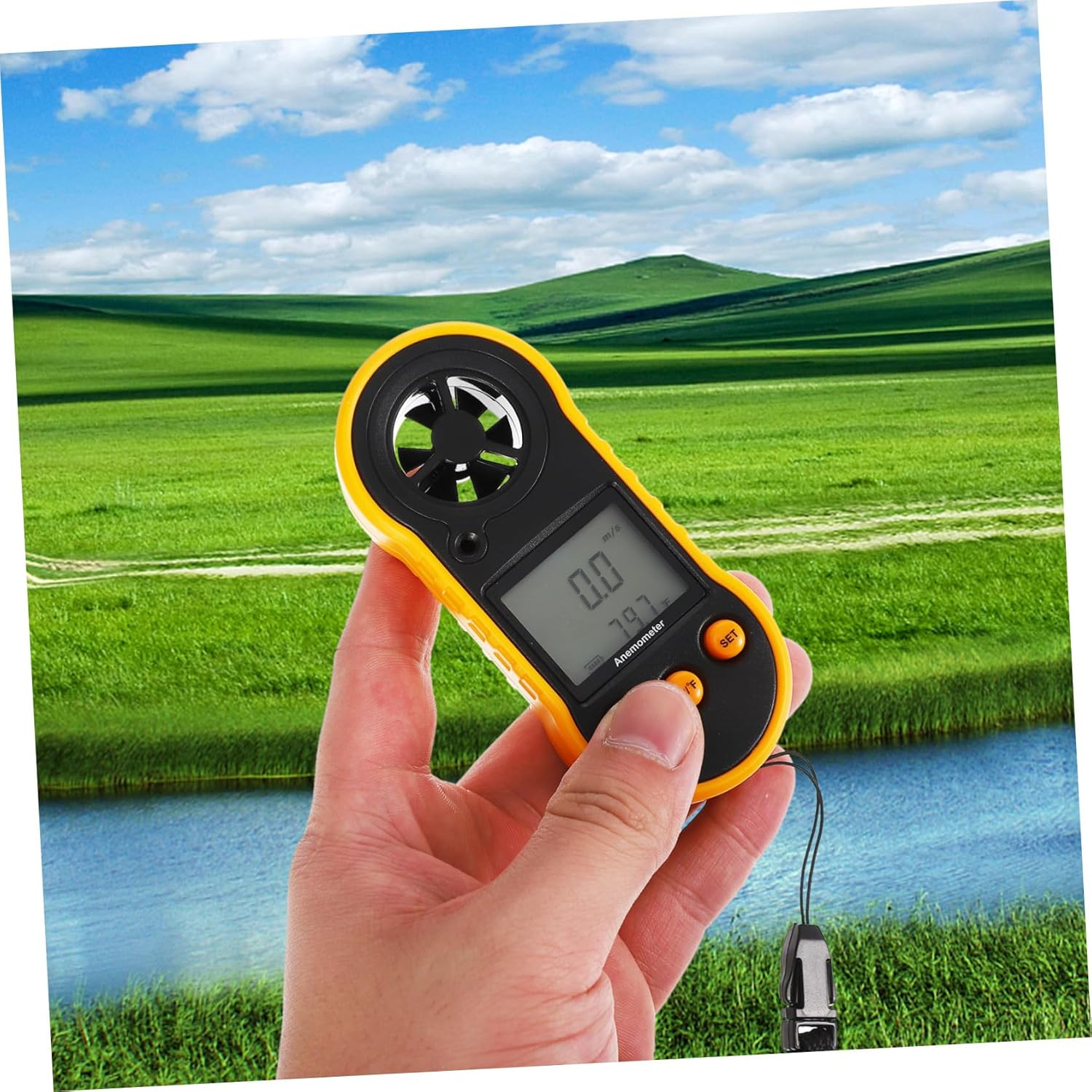 UPKOCH Handheld Digital Anemometer with Backlight High Precision Airflow and Wind Speed Temperature Measurement Auto Power off for Indoor Outdoor Use image number 3