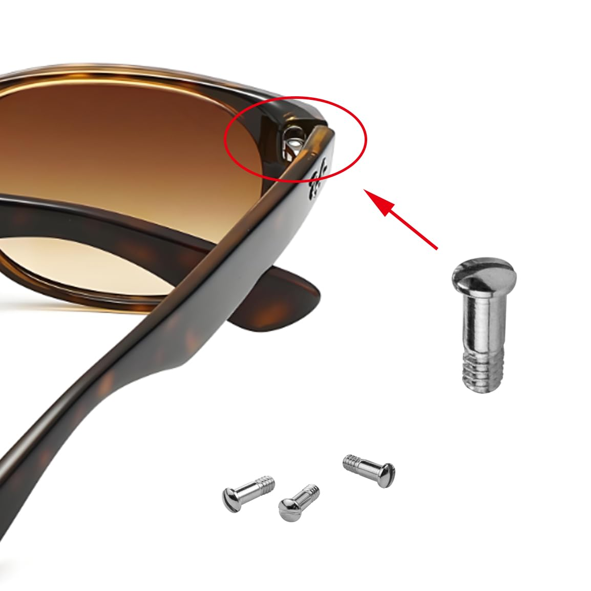 Hengfento2 Replacement Screws for Ray Ban Aviator RB2132 RB4165 RB4371 Sunglasses Repair Kit (Set of 4) Silver - Gold image number 6