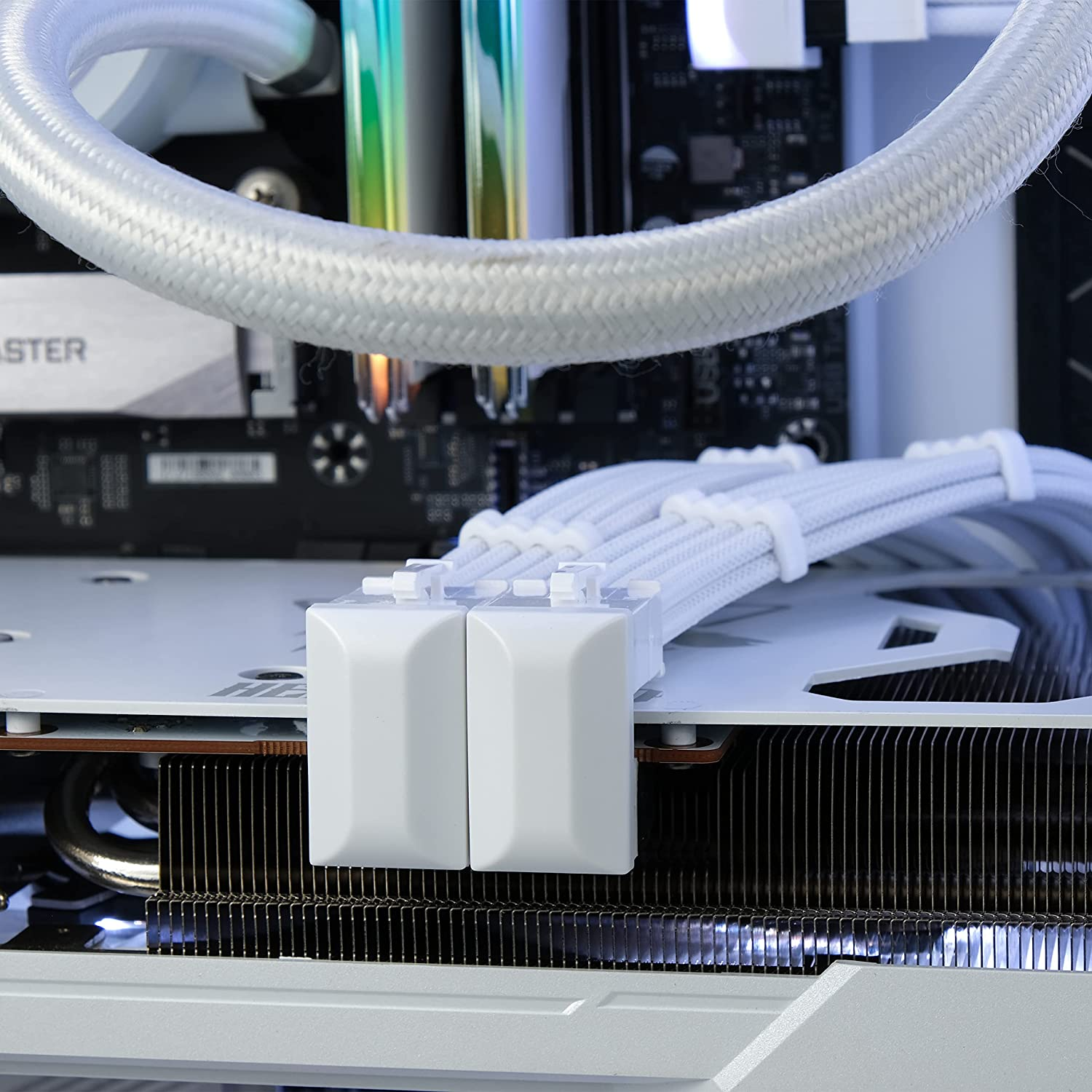 EZDIY-FAB GPU VGA Pcie 8 Pin U Turn 180 Degree Angle Connector Power Adapter Board for Desktop Graphics Card-Reverse Type 3-Pack White image number 3