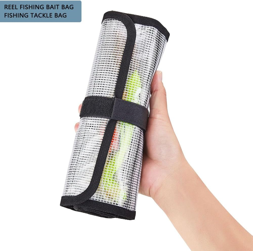 HYAVIA Durable Fishing Lure Wraps &ndash; PVC Roll-Up Bait Covers with 6 Pockets, Saltwater Hook Storage, Easy Open & Close, Keeps Lures and Fishing Rods Organized