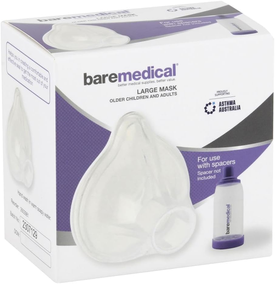 Silicone Mask Contoured E-Chamber Asthma Medication Large (For Use with Spacer) Older Children and Adults image number 1