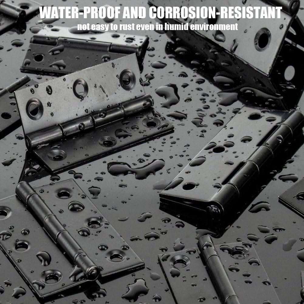 3PCS Stainless Steel Cabinet Door Hinge Repair Plate Furniture Cabinet Door Hinge Fixed Installation Hinge Hole Repair Artifact with Screws (Door Hinges(Black)) image number 4