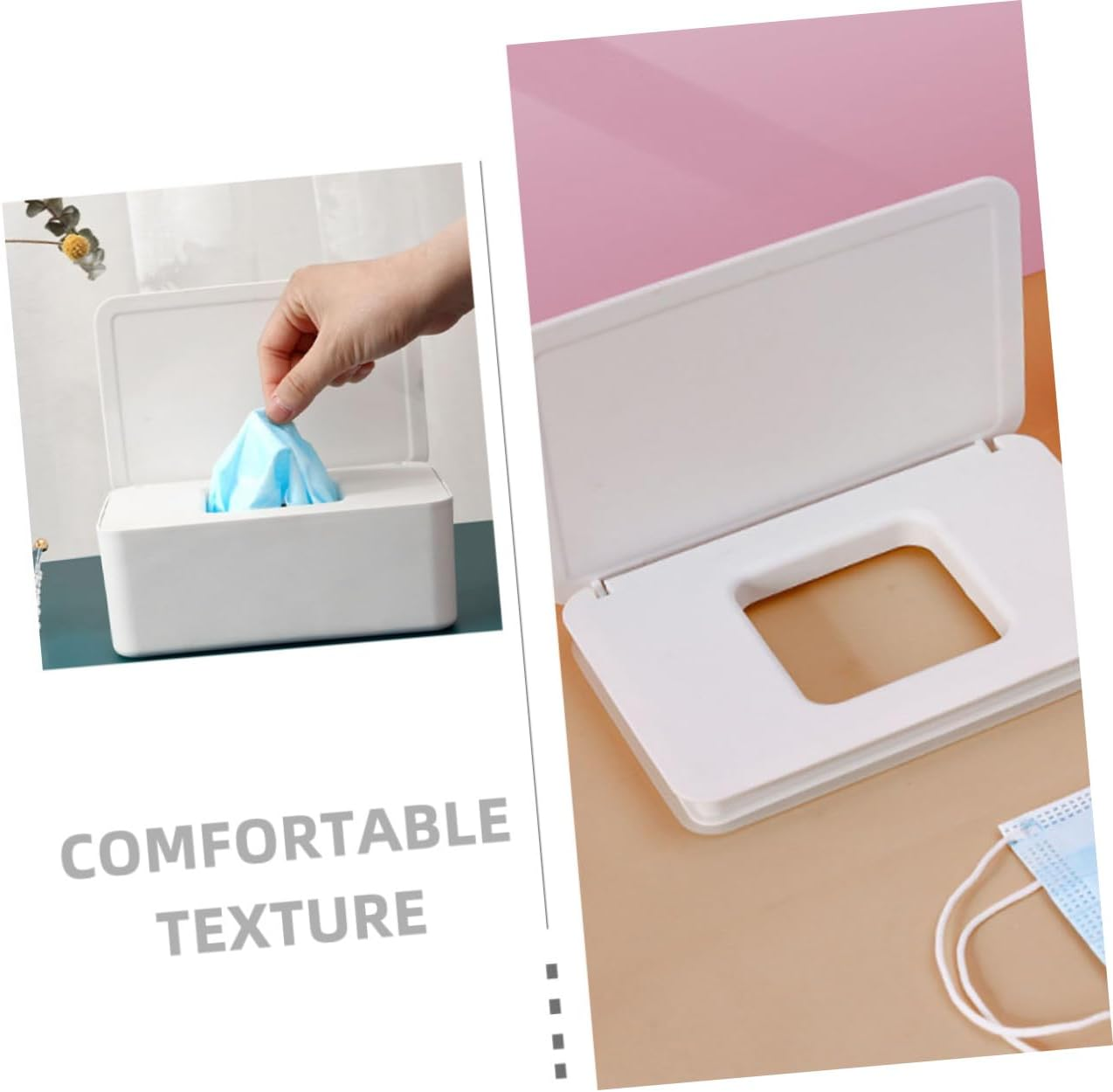 CHILDWEET Mask Storage Box for Home Mask Holder Case Multifunctional Box Capacity Dustproof Beautiful Lid Design image number 5