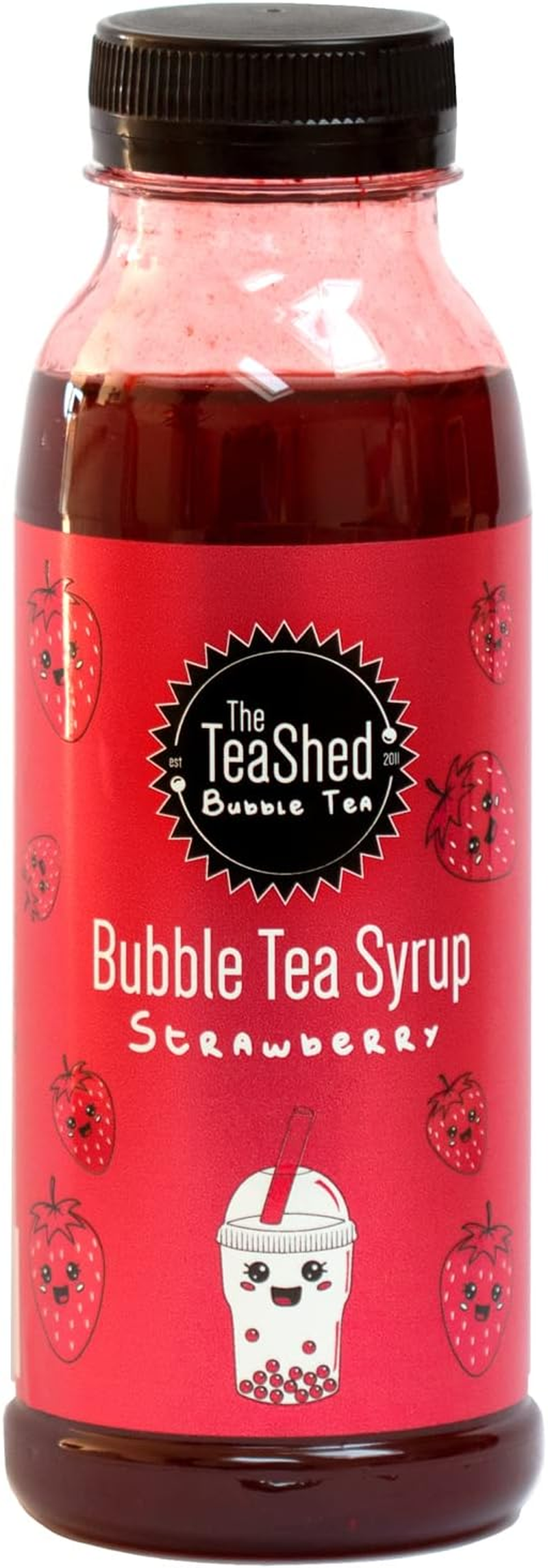 THE TEASHED Strawberry Bubble Tea Fruit Syrup 330Ml | 11 Servings | Use with Popping Boba Juice Pearls | by the TEASHED image number 1